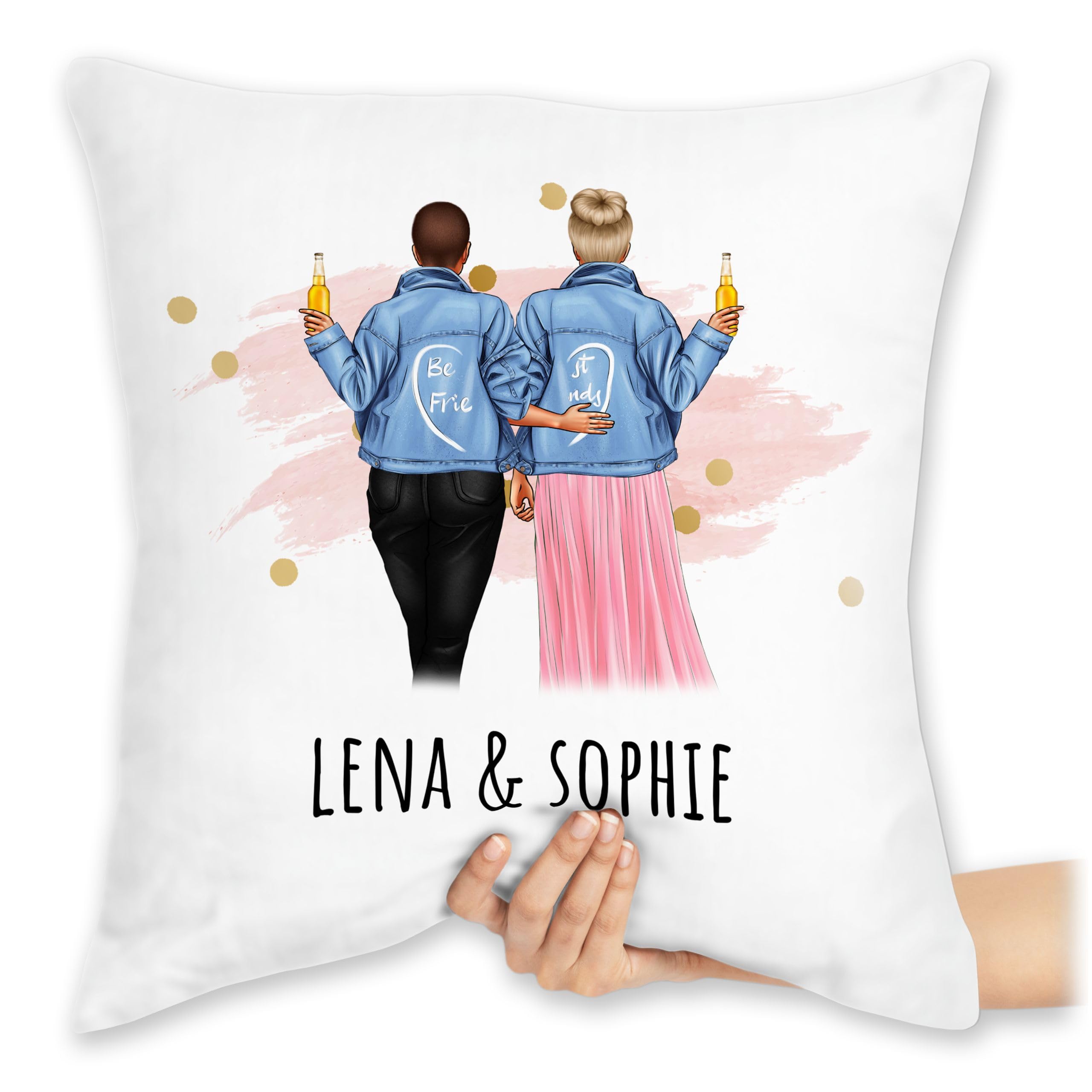 Zierkissen 40x40 Cm – Geschenk Für Freundinnen, Mit Witzigem Druck, Aus Polyester, Waschbar