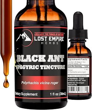 Lost Empire Herbs Polyrhachis Black Ant Extract Spagyric Tincture 1 fl oz Energy | Strength | Performance | Pre-Workout