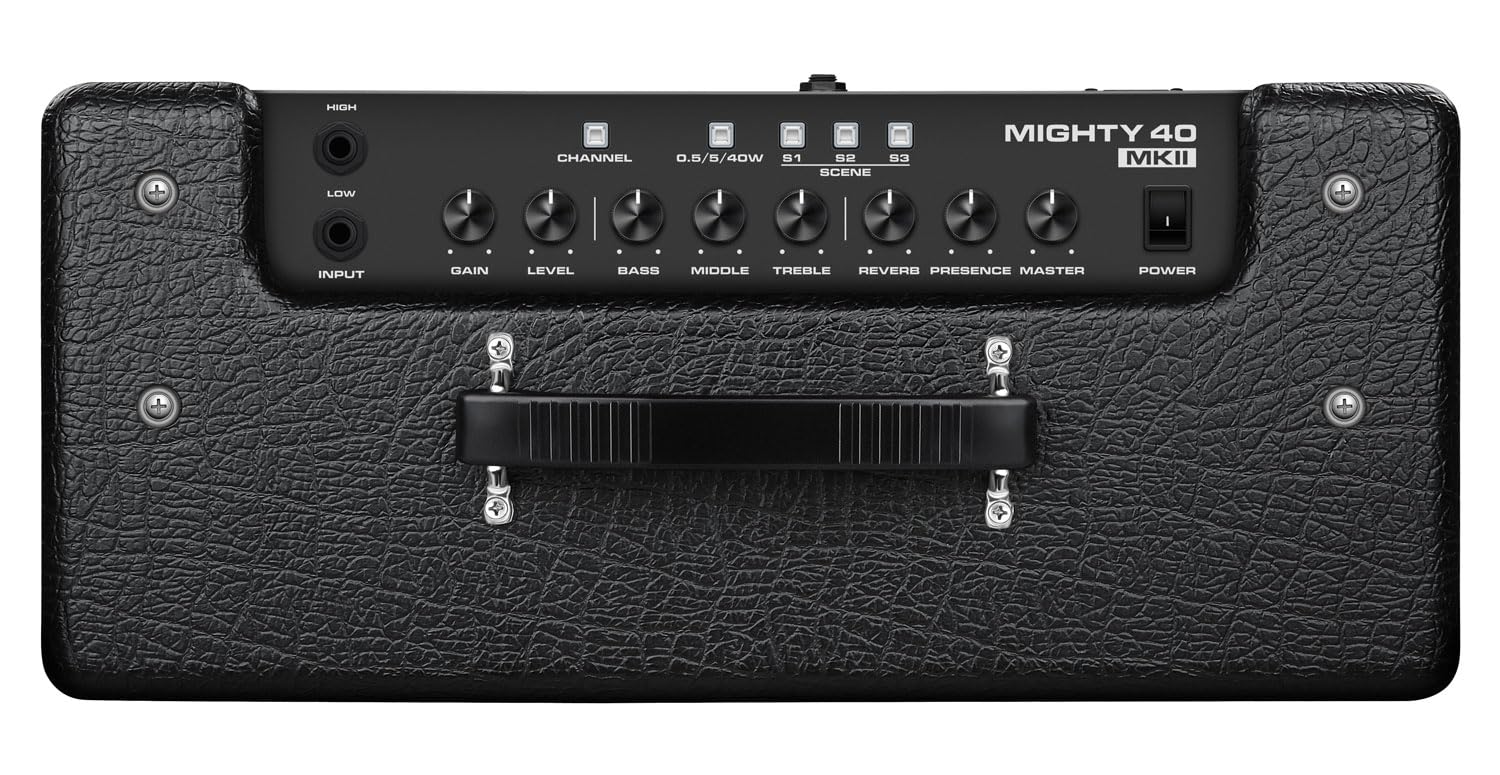NU-X Mighty 40 mkII - Amplificador de Guitarra con Efectos | Amplificador de Modelado portátil de 40 W, Bluetooth, Interfaz USB y máquina de Tambor para Guitarras eléctricas, práctica y grabación
