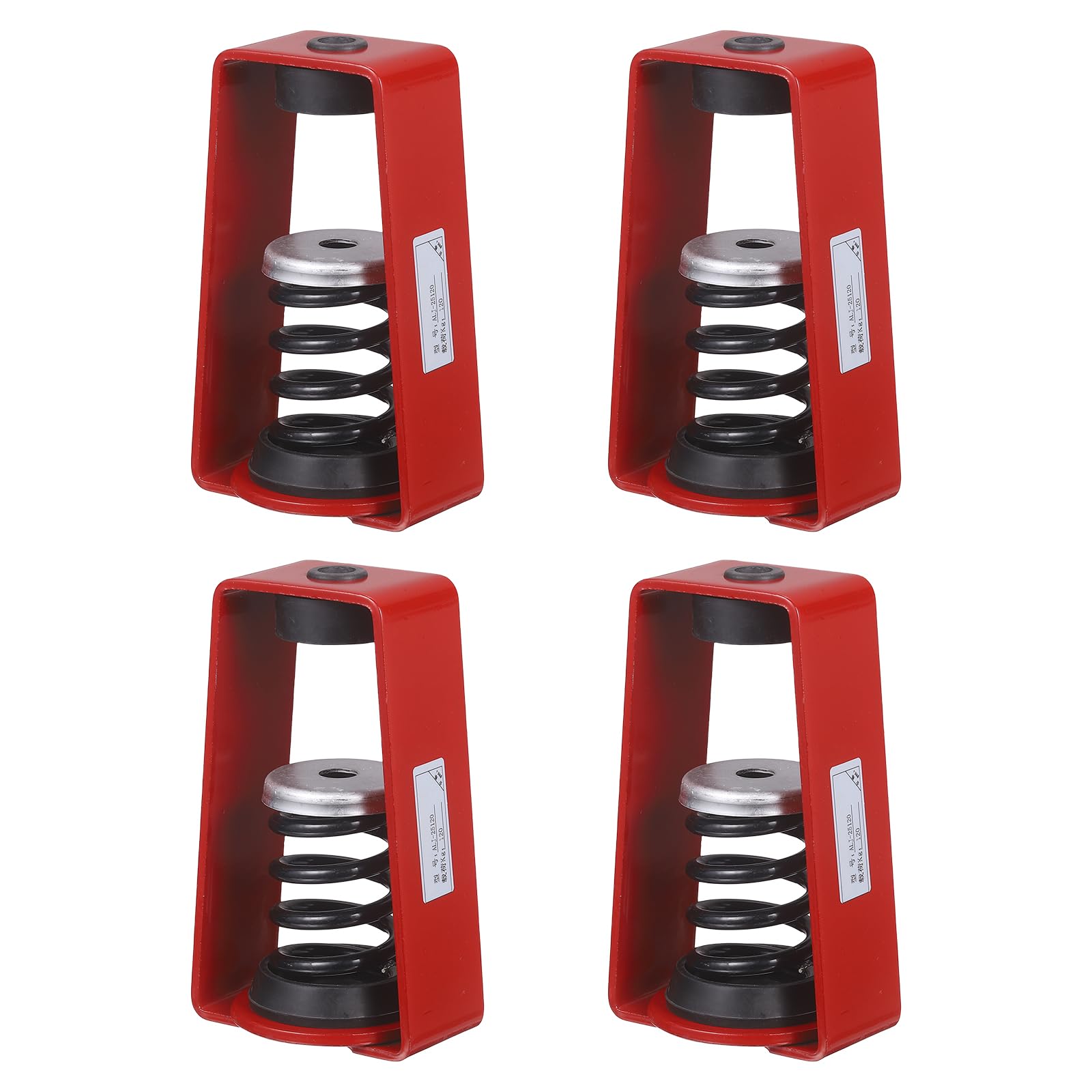 DTGN Amortisseur de Vibrations 4 Pièces 120kg Acier Rouge Noir