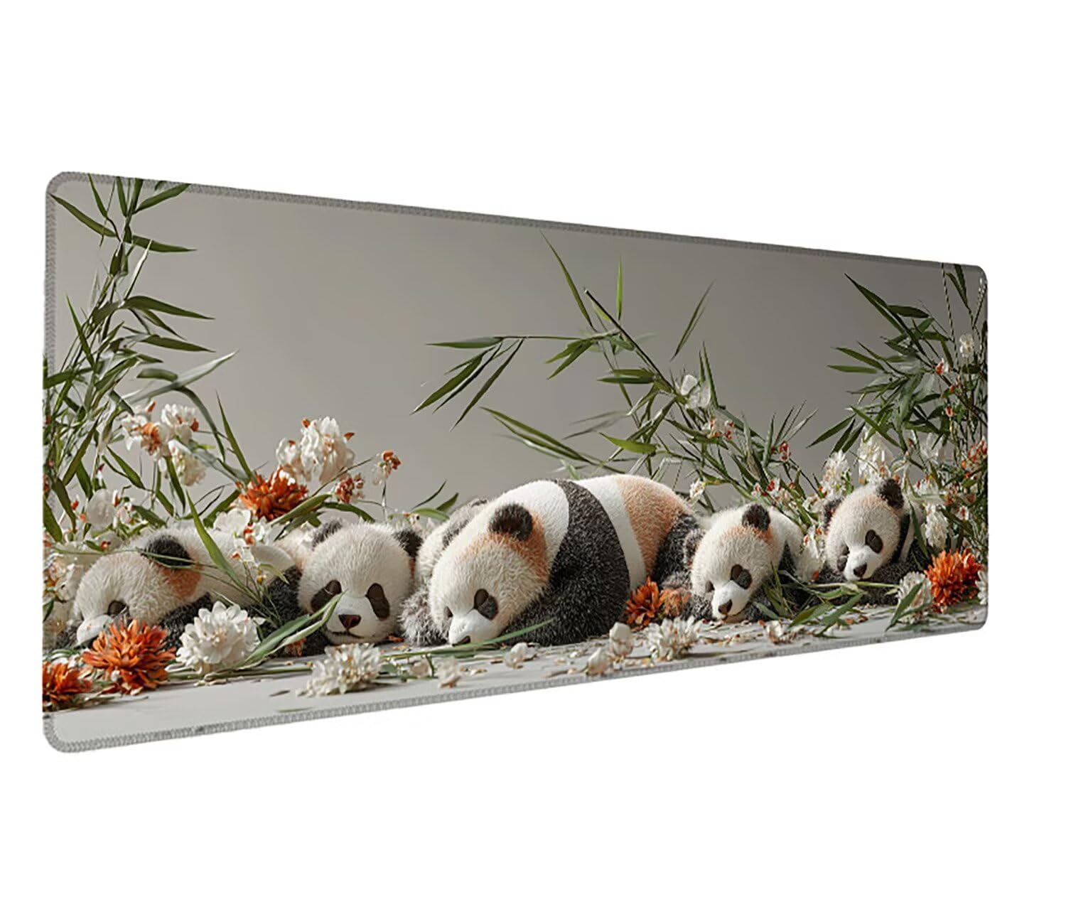 Podkładka pod mysz do gier XXL Panda Anime, podkładka pod mysz XXL 1600 x 800 x 3 mm, podkładka pod mysz matowa, bardzo duża z tkaniny, antypoślizgowa podstawa, dla graczy, osobista -43005
