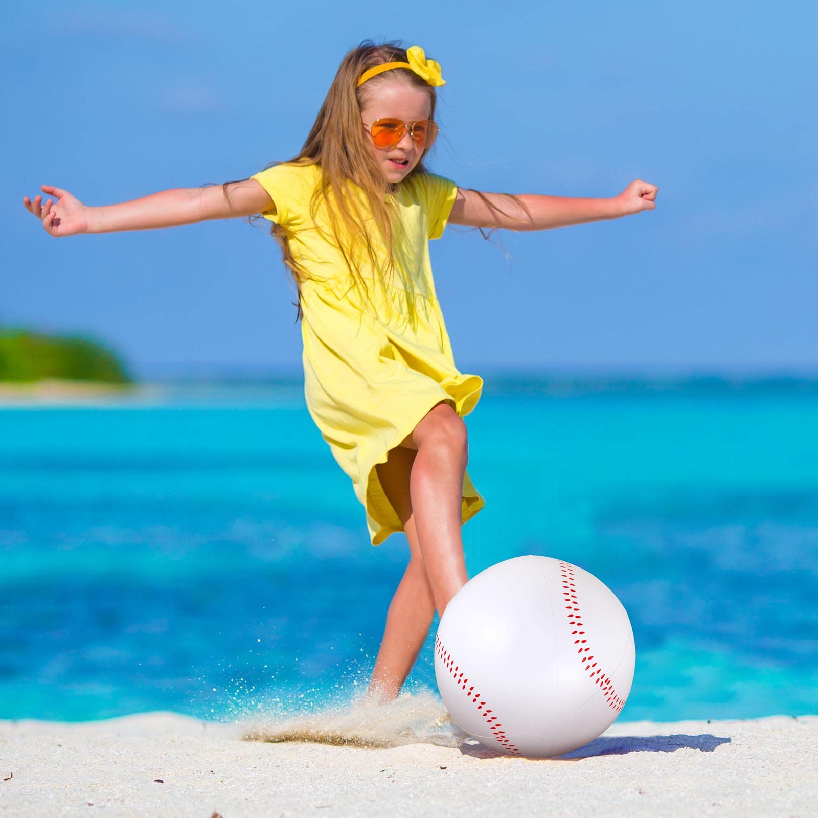 Paquete de 6 pelotas inflables de béisbol de 12.6 pulgadas, pelota de playa grande deportiva con inflador, recuerdo de fiesta para niños, niñas, adultos, adolescentes, regalo de verano al 3