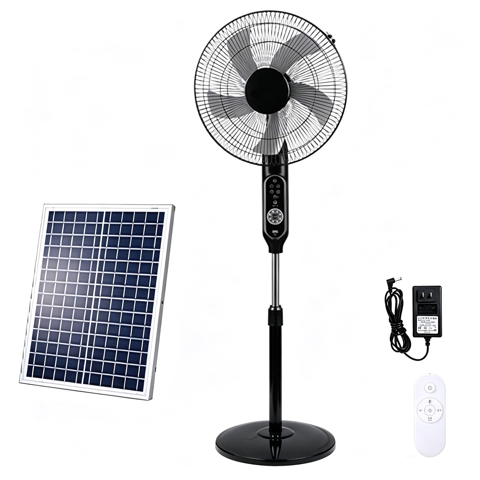 Ventilador solar de 41 cm con batería de 15600 mAh ajustable en 12 velocidades