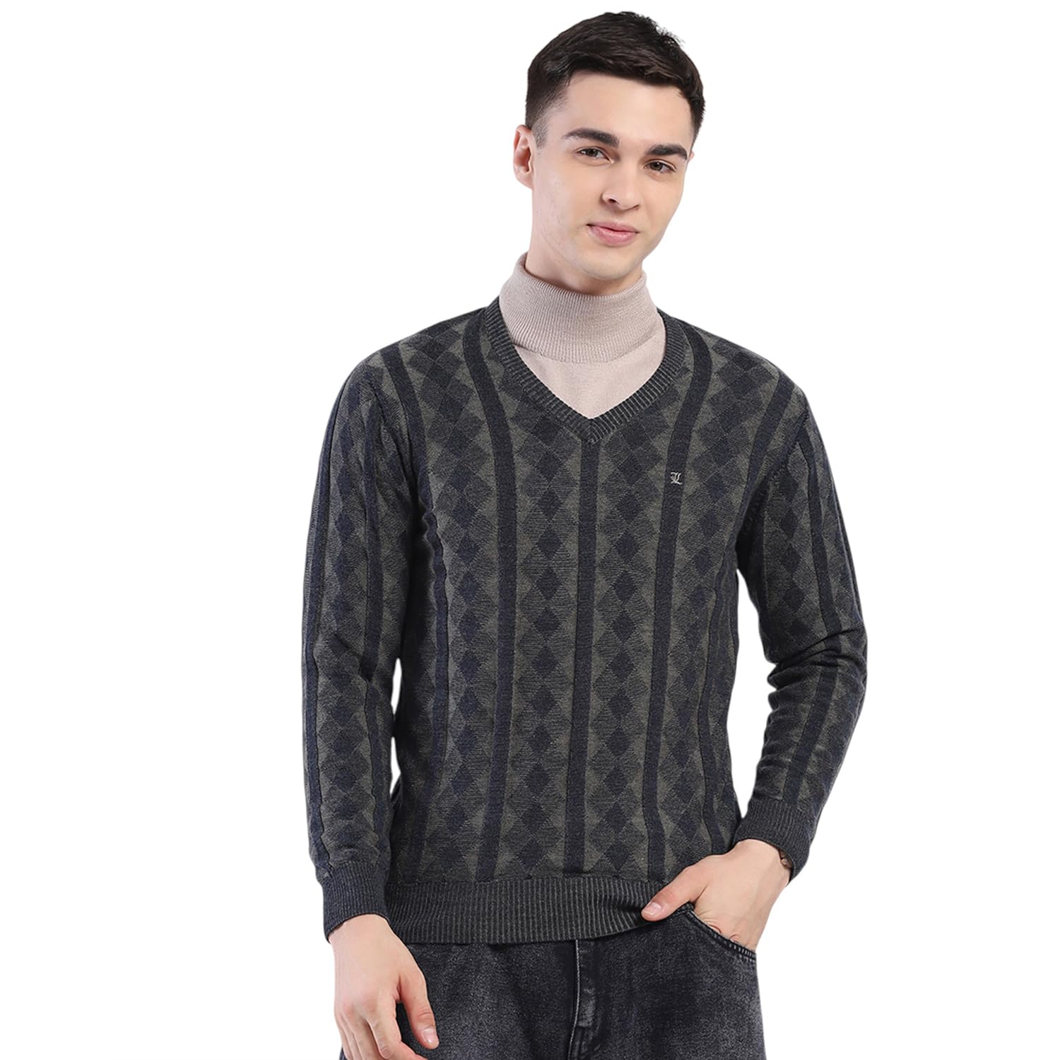 monte carlo Men V Neck Full Sleeve Pullover Charcoal-picture-39
