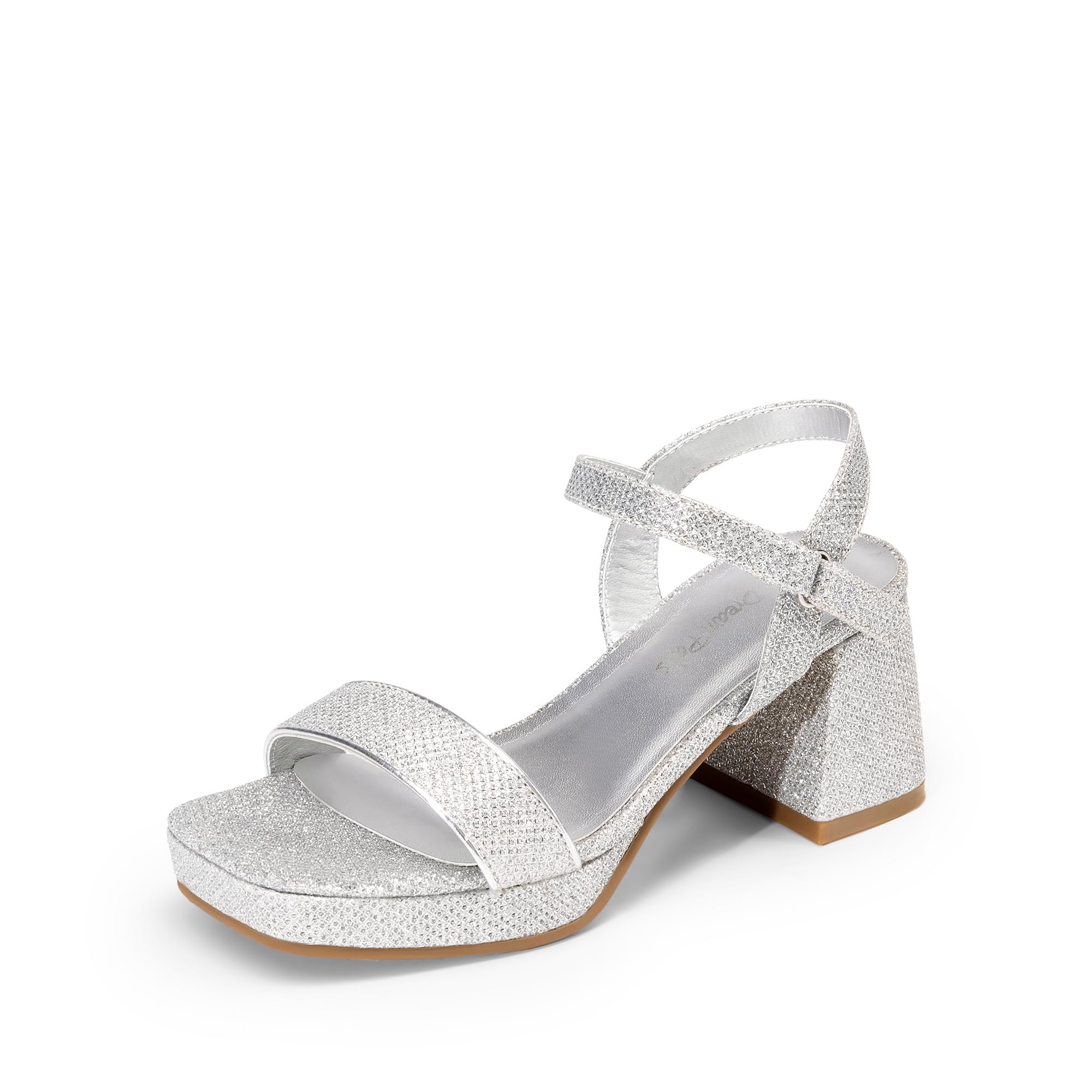 DREAM PAIRS Girls Sandals Open Toe Low Block Chunky Heels Sandals Party Dress Pumps Shoes for Little Big Kid