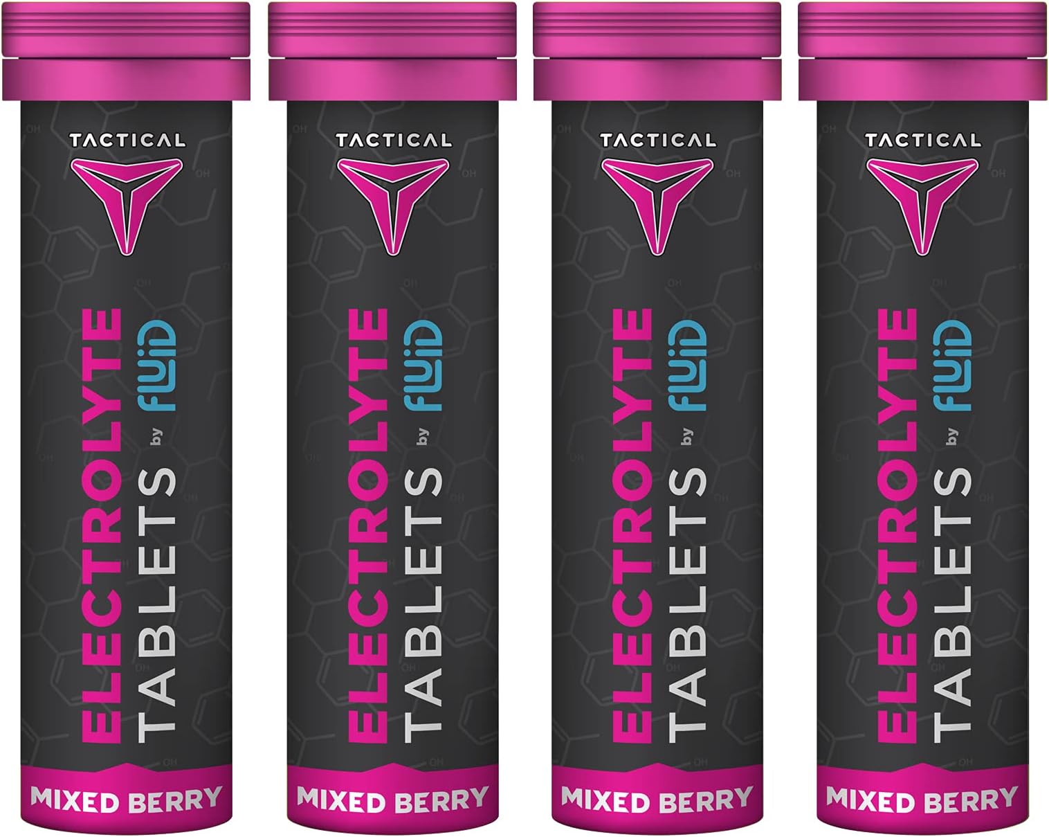 Fluid Tactical - 40 Count Effervescent Electrolyte Tablets | Mixed Berry | 320mg Sodium, 160mg Potassium | Dehydration Prevention & Proactive Recovery