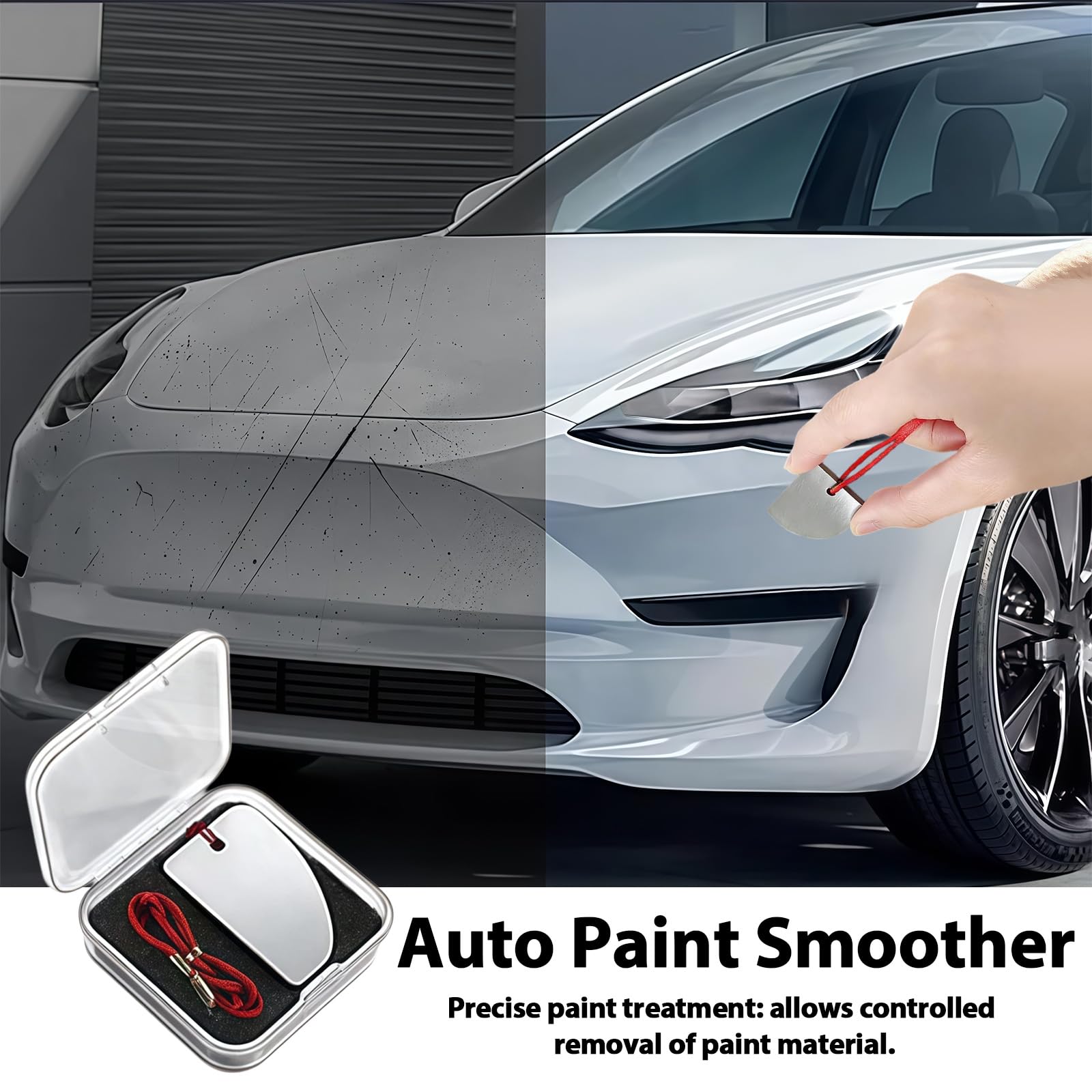 XQMMGO Raschietto per Vernice Auto in Carburo di Tungsteno, Pialla per Ritocco Vernice per Rimuovere Colature e Gocce, Set di Riparazione Carrozzeria Professionale con Lama di Precisione