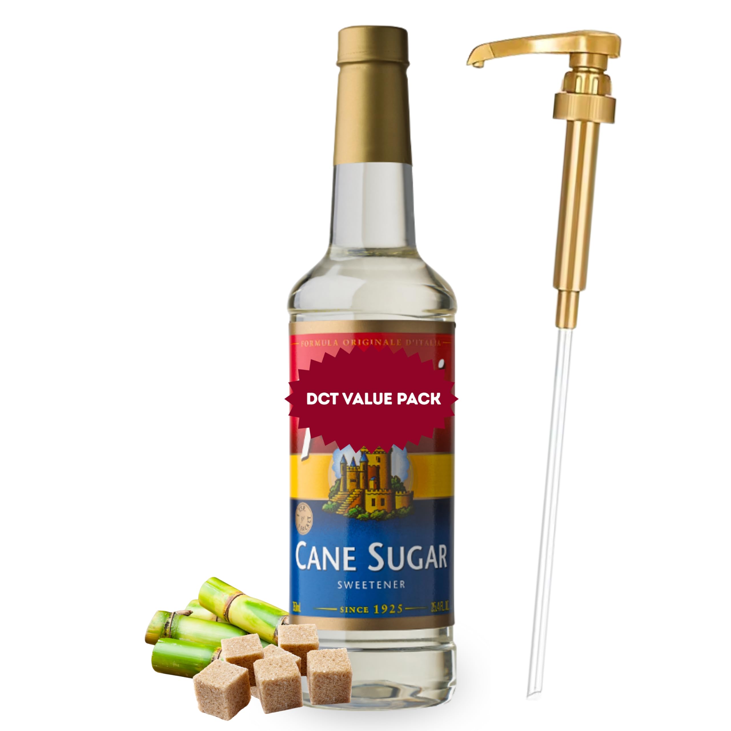 コーヒー愛好家のためのシンプルなシロップ - 25オンス 液体砂糖 サトウキビ甘味料シロップ - 家庭用バリスタに最適なコーヒーフレーバー 直接コーヒーティーエスト 2019 ディスペンサーポンプ付き