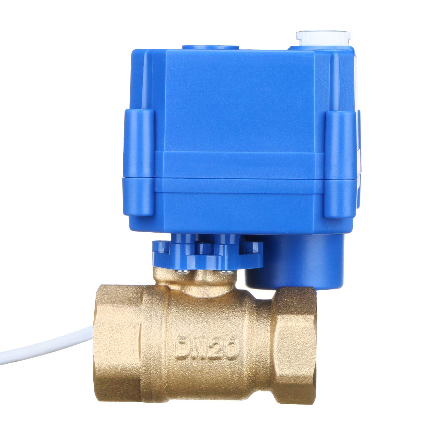 U.S. Solid Valvola a sfera motorizzata 3/4" elettrovalvola in ottone – Funzione manuale, 2 vie, 9-24V AC/DC, 2 fili, ritorno automatico, normalmente chiusa