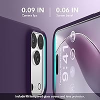 Vista 1192 de GONEZ Funda de silicona para iPhone 15 Pro Max, compatible con Magsafe, protector de cámara + protector de pantalla, forro de microfibra suave Negro