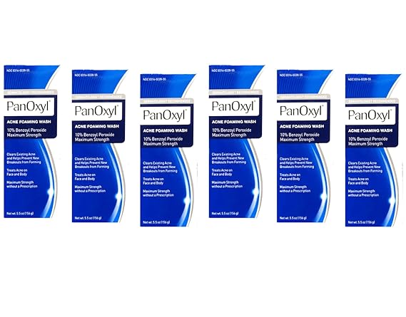 غسول حب الشباب الرغوي PanOxyl أقصى قوة 5.5 أونصة (حزمة 6)