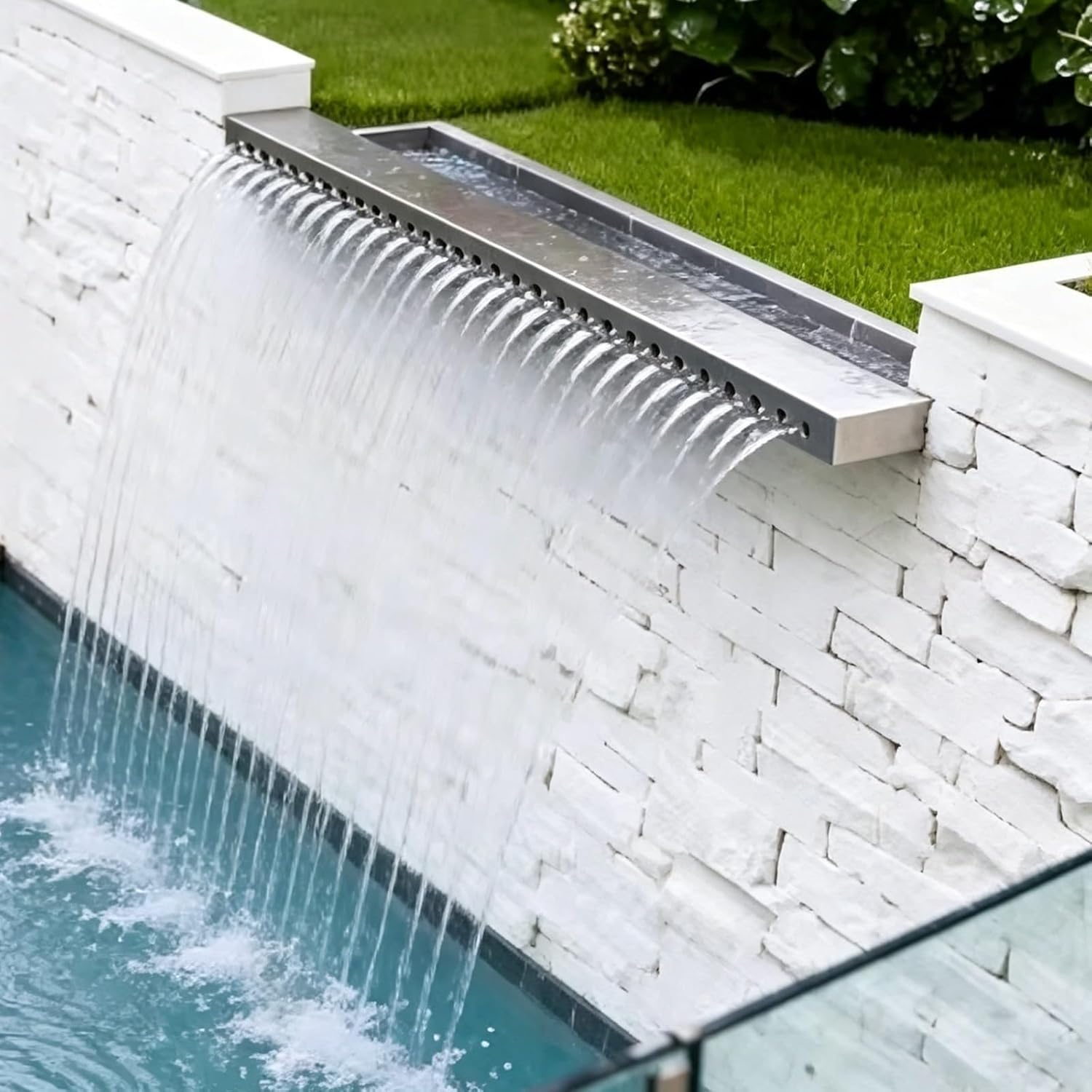 AVLSO Stainless Steel Waterfall Blade Cascade Stainless Steel Waterfall Spillway for Indoor/Outdoor Decorative, Water Features/Pond Equipment and Accessories(30cm/11.8in)