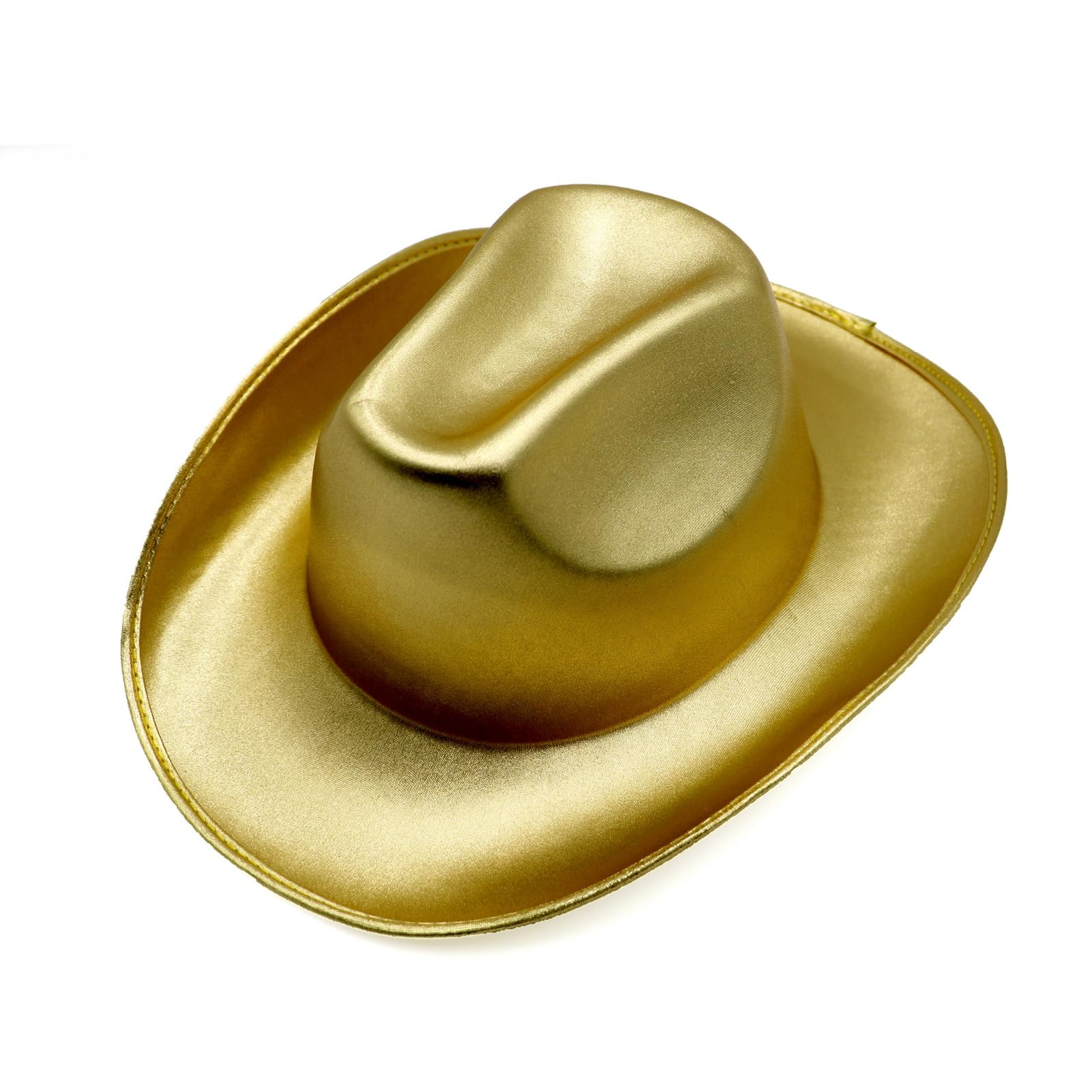 Reyox Women Men Metallic Space Cowboy Hat for Music Festivals Party Space Gold