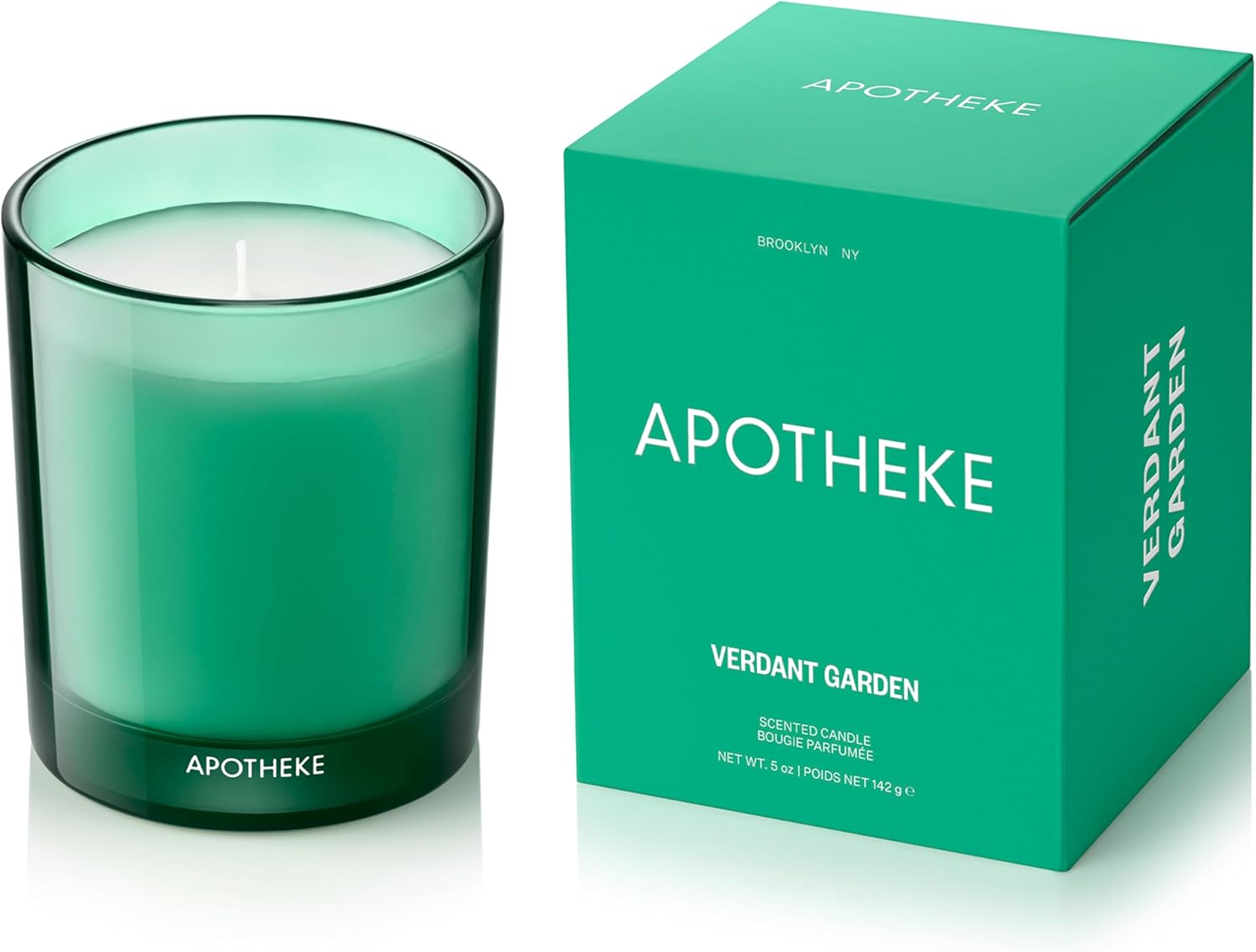 Apotheke Luxury Scented Candles for Home, Verdant Garden - Petite Aromatherapy Jar Candle with Soy Wax Blend