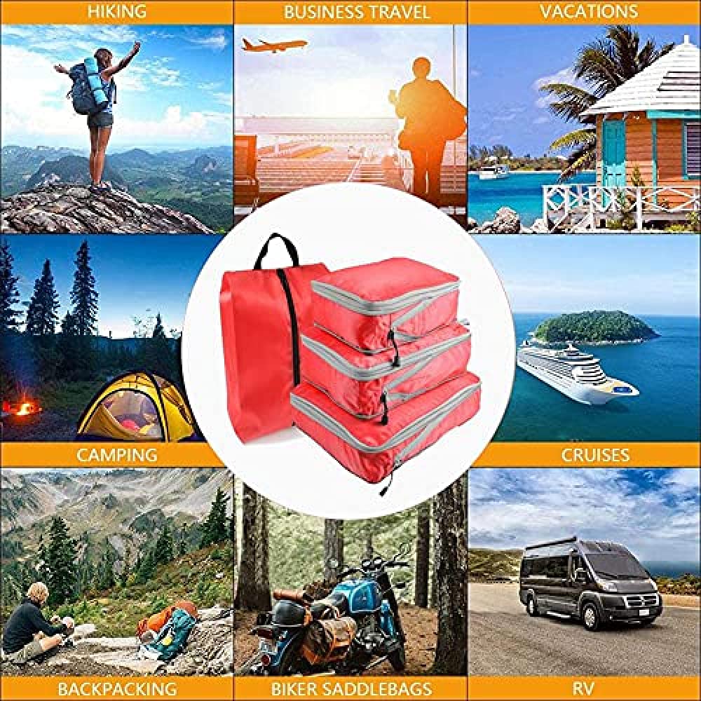 Confezione Da 4 Valigie Borse A Compressione Borse A Compressione Per Bagagli Abbigliamento Organizzatori Da Viaggio Deposito Bagagli Valigia Cubi Da Imballaggio Tasche Da Viaggio-5