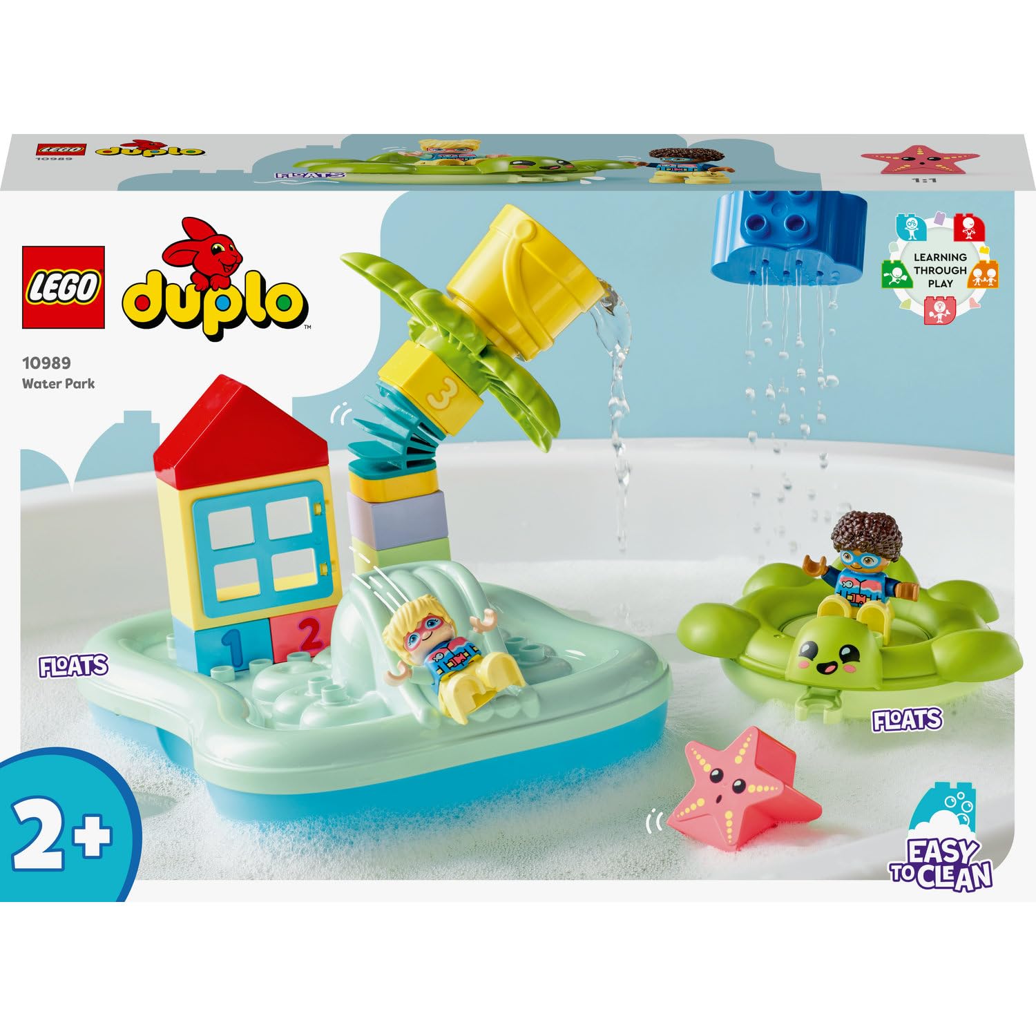 LEGO DUPLO Kasabası Su Parkı 10989 – 2 Yaş ve Üzeri Çocuklar için Eğitici Hediye Fikri, Oyuncak Ada, Yüzen Kaplumbağa Can Simidi ve Çocuk Figürü İçeren Yaratıcı Oyuncak Yapım Seti (19 Parça)