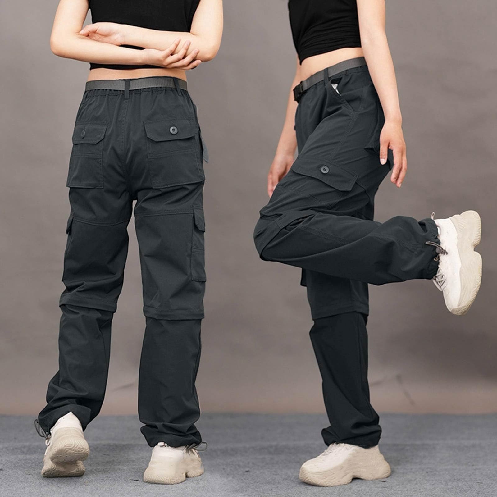 Generico Pantaloni da Trekking Donna Estivi Impermeabili Pantalone Lavoro Palazzo Protezioni Palestra Jogger Tattici Ciclisti Sportivi Cargo Sweatpants Curvy Harem Baggy