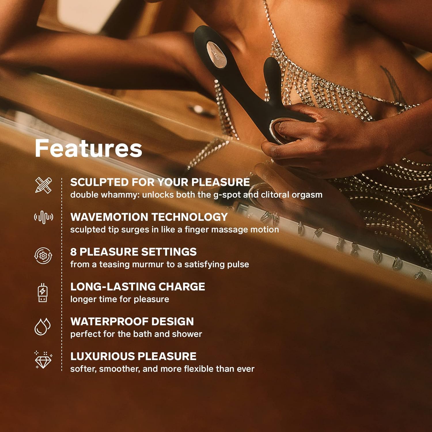 LELO Soraya Wave Luxurious G Spot Rabbit Vibrator Sex Toy, Vibrators for Women with Unique WaveMotion Technology Thrusting Vibrator for a Full Body Pleasure Experience, Adult Sex Toy, Blue