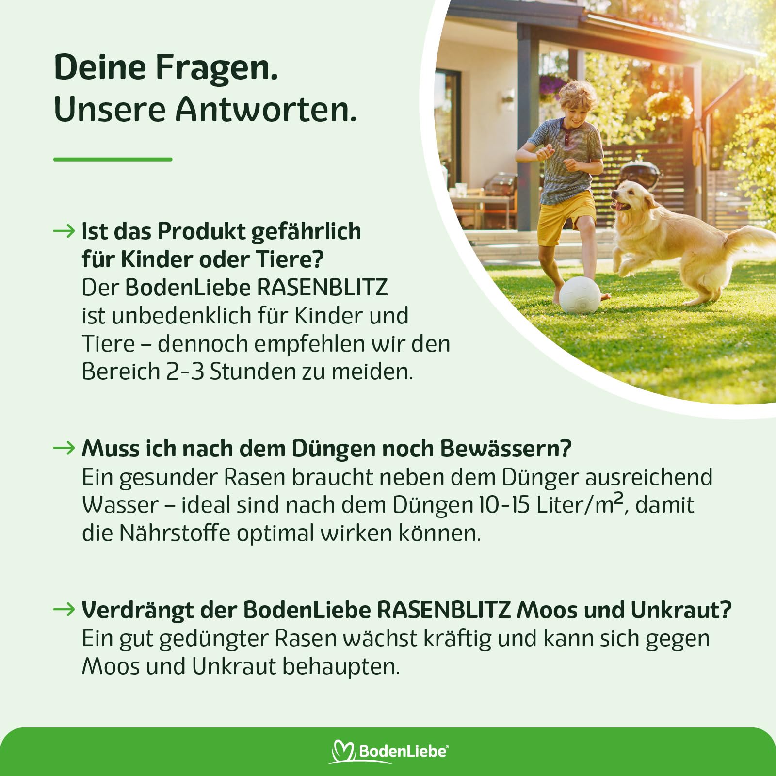 RASENBLITZ Rasendünger Frühjahr flüssig 2 L – flüssiger Rasendünger für dichten, sattgrünen Rasen