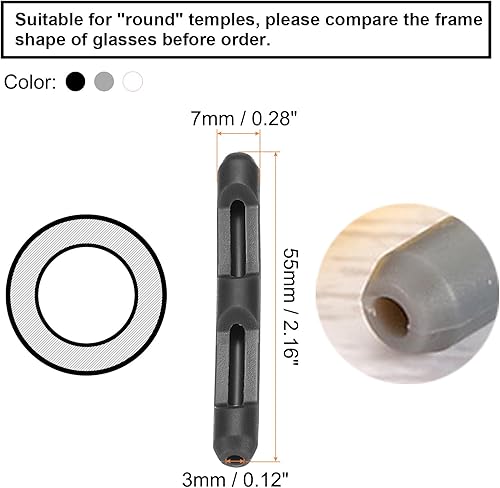 Miniatura 2 de PATIKIL Puntas de extremo de patillas de lentes, 6 pares de calcetines de oreja, brazos, piernas, medias de oreja, manga de tubo antideslizante,