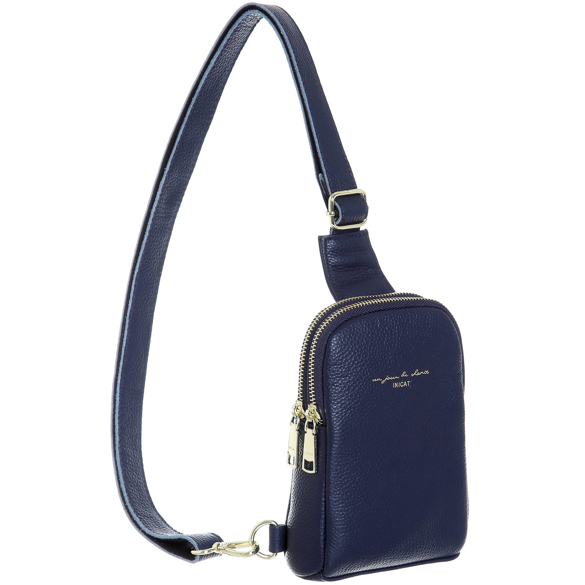 INICATSmall Crossbody Sling Bag Genuine Leather Fanny Packs Purses for Women Men(Yak Leather-Dark Blue), Yak Leather-Dark Blue, Small