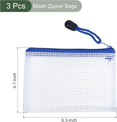 Miniatura 2 de YOKIVE Paquete de 3 bolsas de malla con cremallera, bolsillos de malla A6, bolsa de plástico para documentos, ideal para electrodomésticos de