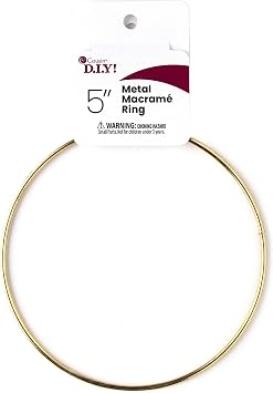 Cousin DIY Gold Metal, 5 inch Diameter Craft and Macrame Ring