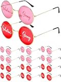 Flutesan 12 Pair Galentines Gang Sunglasses Gifts Bulk Red and Pink Galentines Day Party Favors Bestie Friends Woman Glasses
