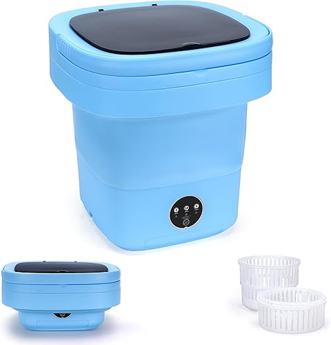 Lavandería portátil, lavadora y secadora plegable de 16 litros con 3 modos de limpieza profunda, adecuada para ropa pequeña, mini máquina de