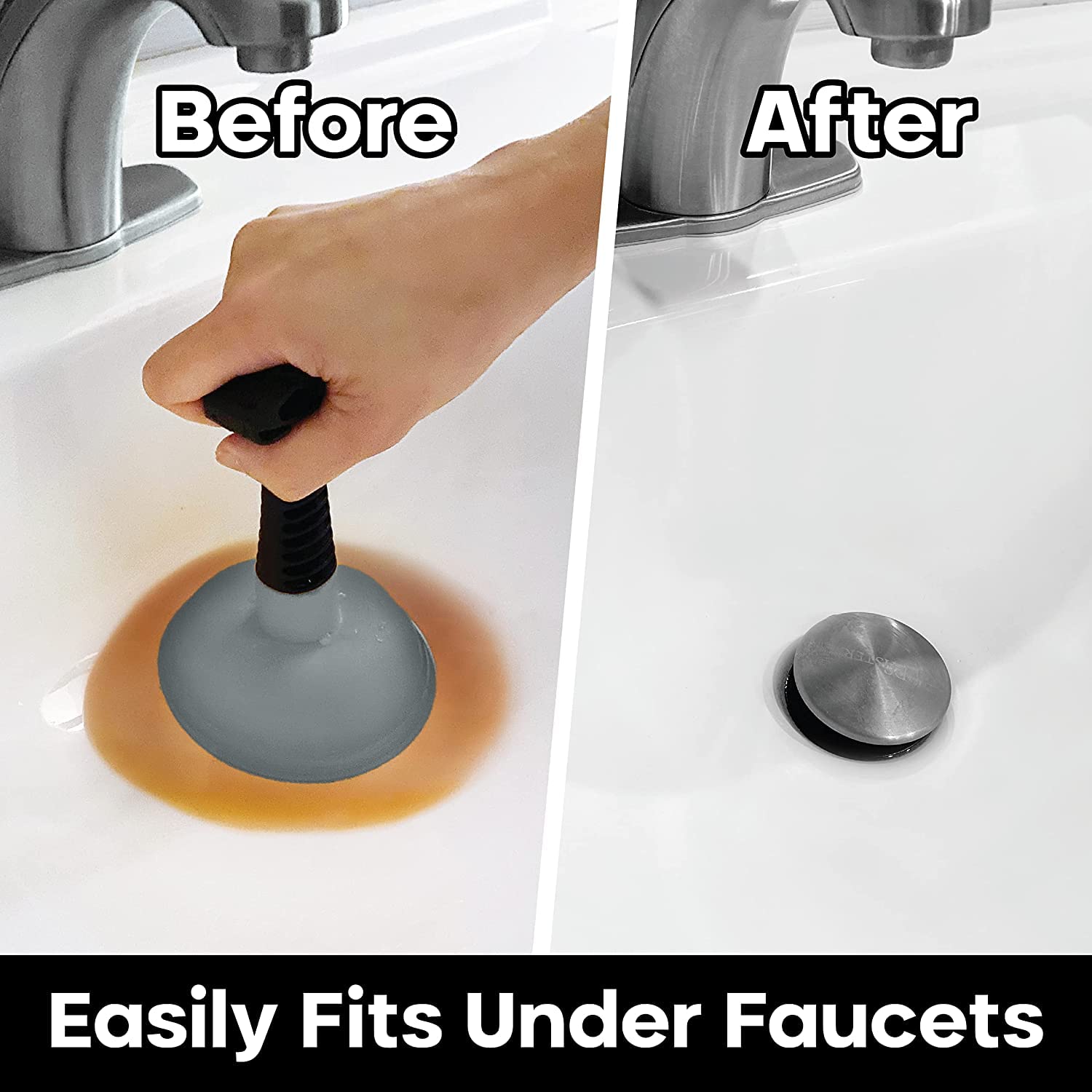 Desatascador de fregadero, potente mini émbolo con mango corto, herramienta de desatascamiento pequeña fácil de usar para desagües de baño, ducha, bañera, inodoro, RV y fregadero de cocina,