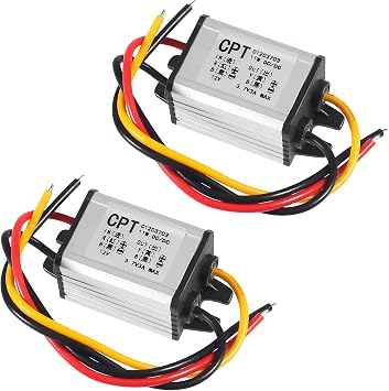 2pcs 12V to 3.7V Converter DC Step Down Buck Voltage Regulator Power Supply Transformer Module 3A 11W Waterproof Car Power Converter for Car Auto Motor