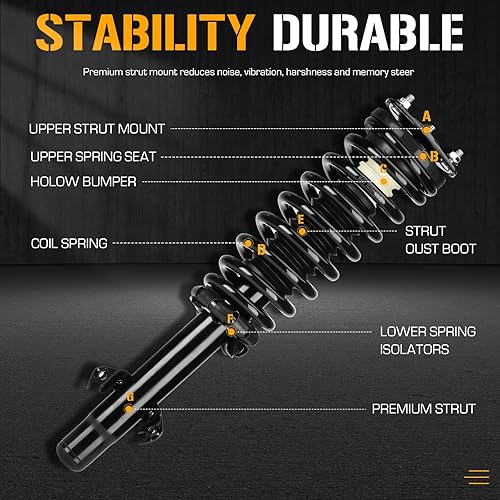 Miniatura 2 de Amortiguador de amortiguador delantero completo para Mazda 6 2003 2004 2005 2006 2007 2008, reemplazo 172195 (juego de 2)