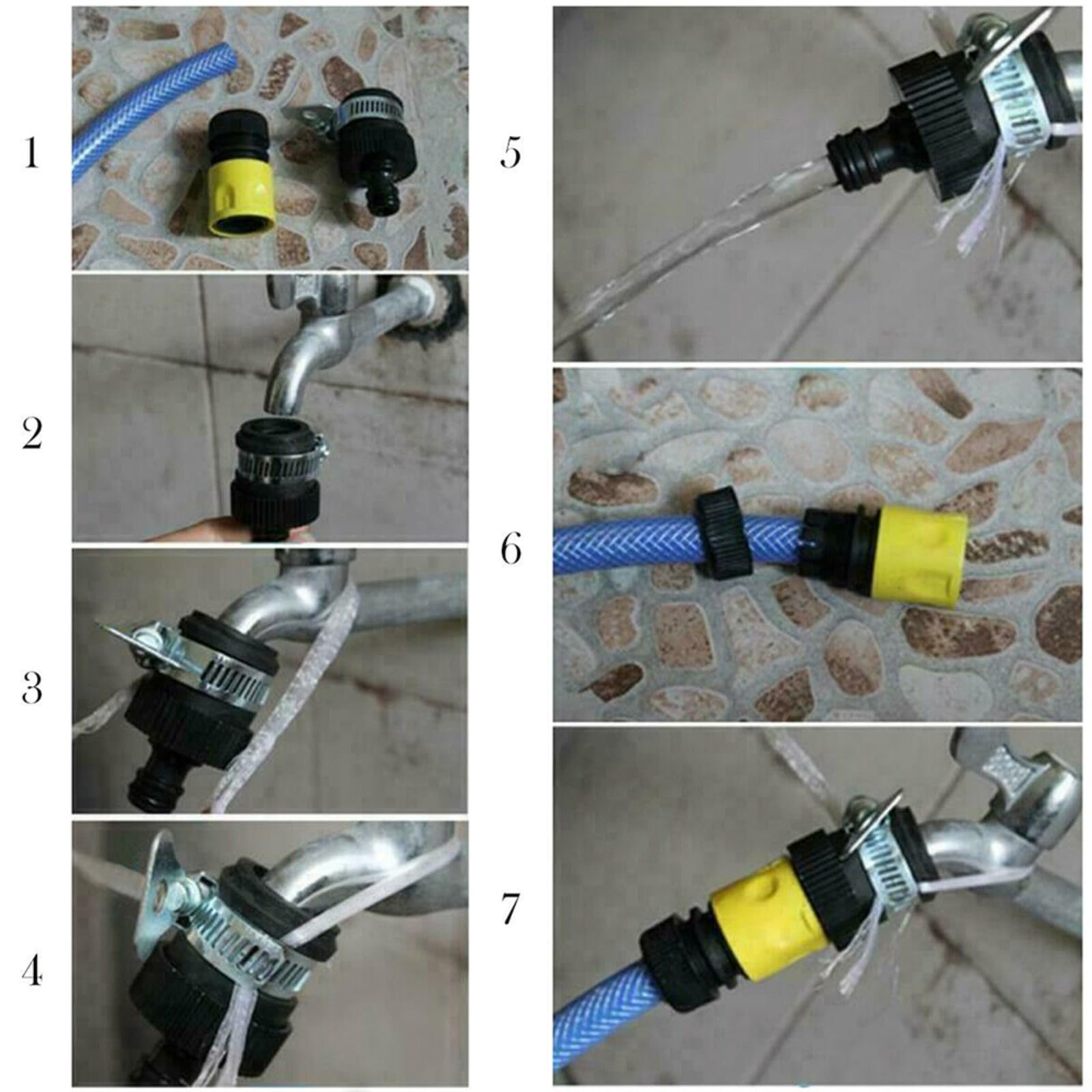 Adaptador de conector de grifo de jardín, para grifos mezcladores de cocina de interior de acero inoxidable y plástico a manguera de jardín de entre 18 y 24 mm