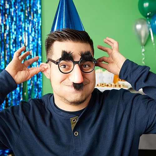 Miniatura 2 de Juvale Divertido disfraz de lentes de nariz, mediano, multicolor, paquete de 12, lentes de sol novedosos para nariz y bigote, gafas de sol para