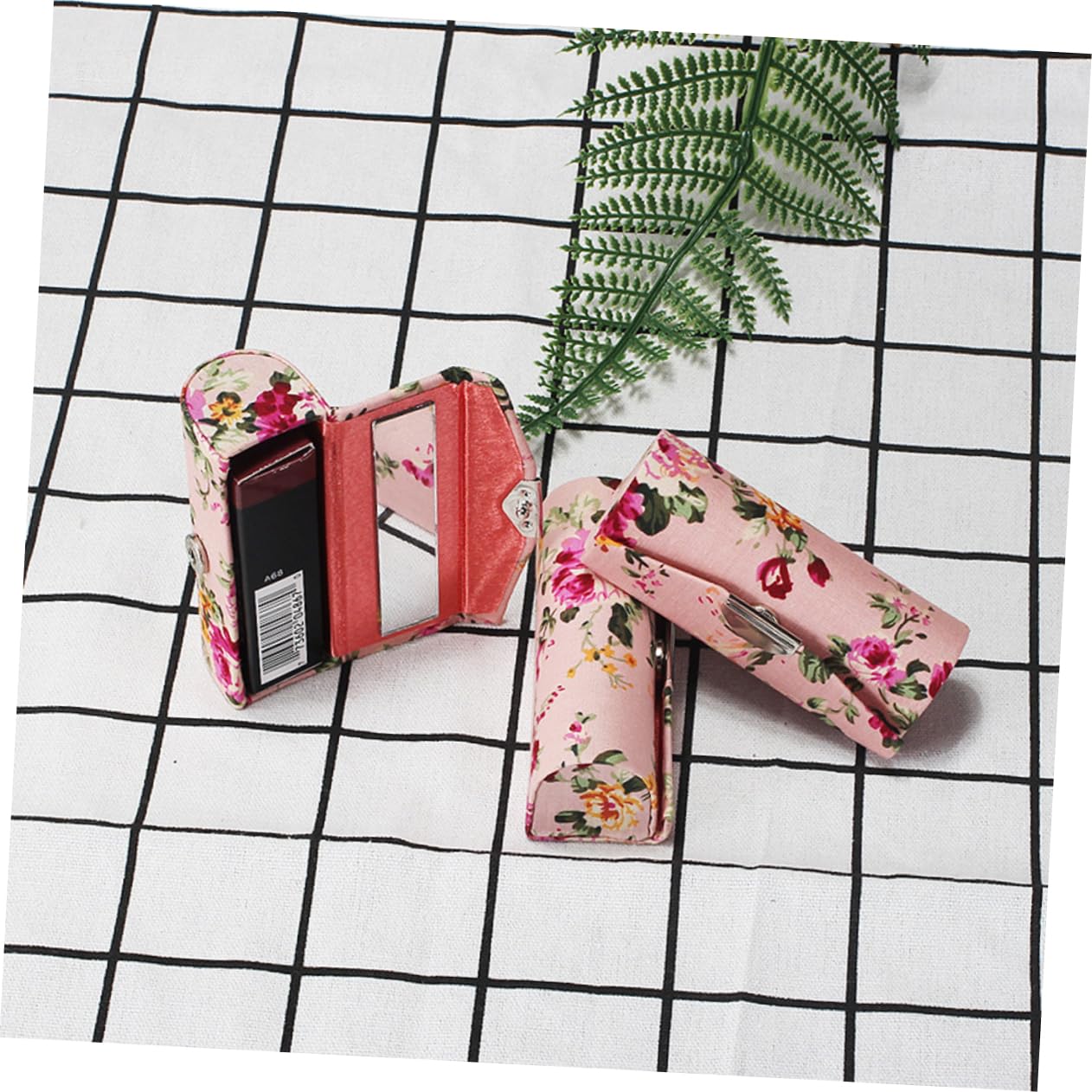 minkissy 12pezzi Porta Rossetto Con Specchio Organizer Per Borsa Cosmetica Custodia Per Rossetto Nero Bianco Rosa e Blu Pratica e Leggera Per Donne