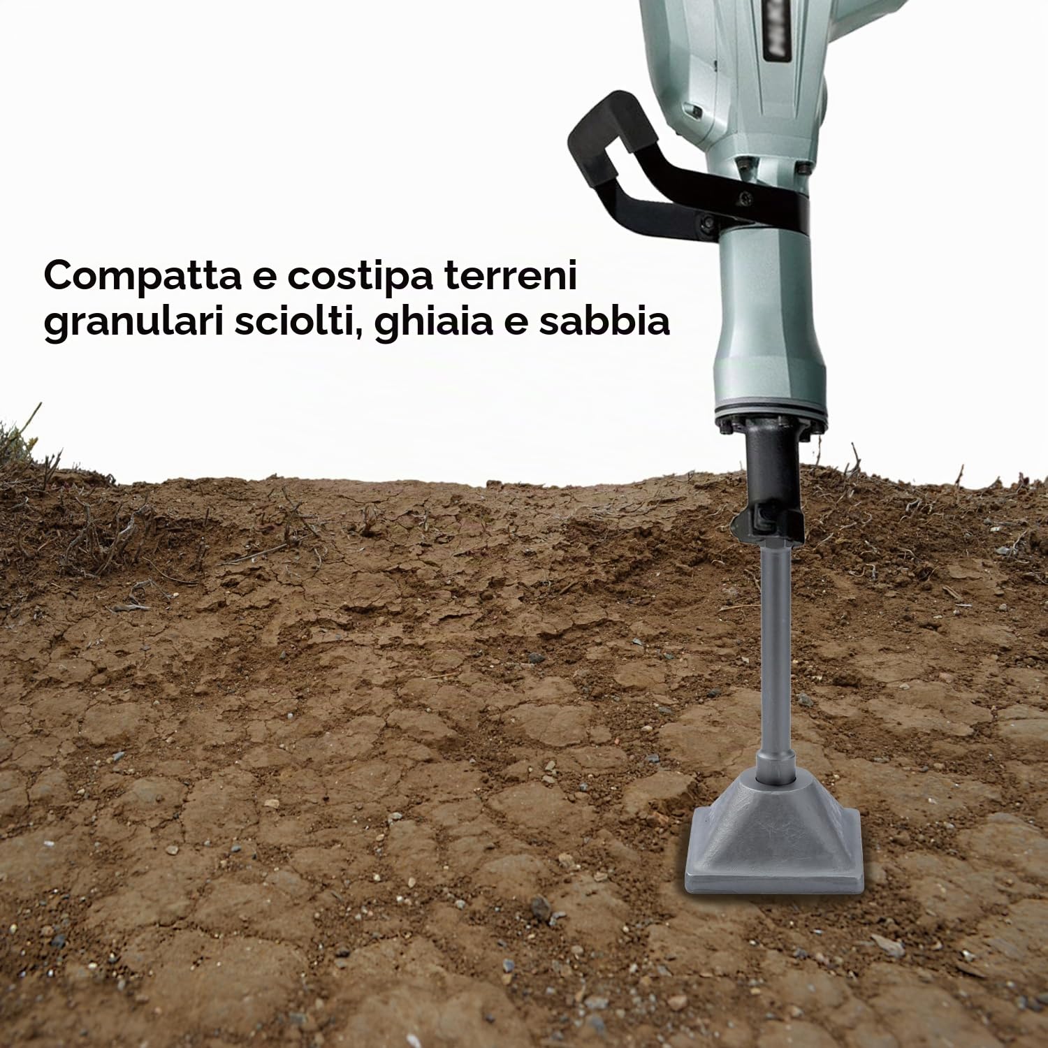 TOPWAY PH65 Martello antirimozione a terra 9KG 1-1/8" Gambo e piastra antimanomissione esagonali, per martello demolitore elettrico martello demolitore per calcestruzzo 121146