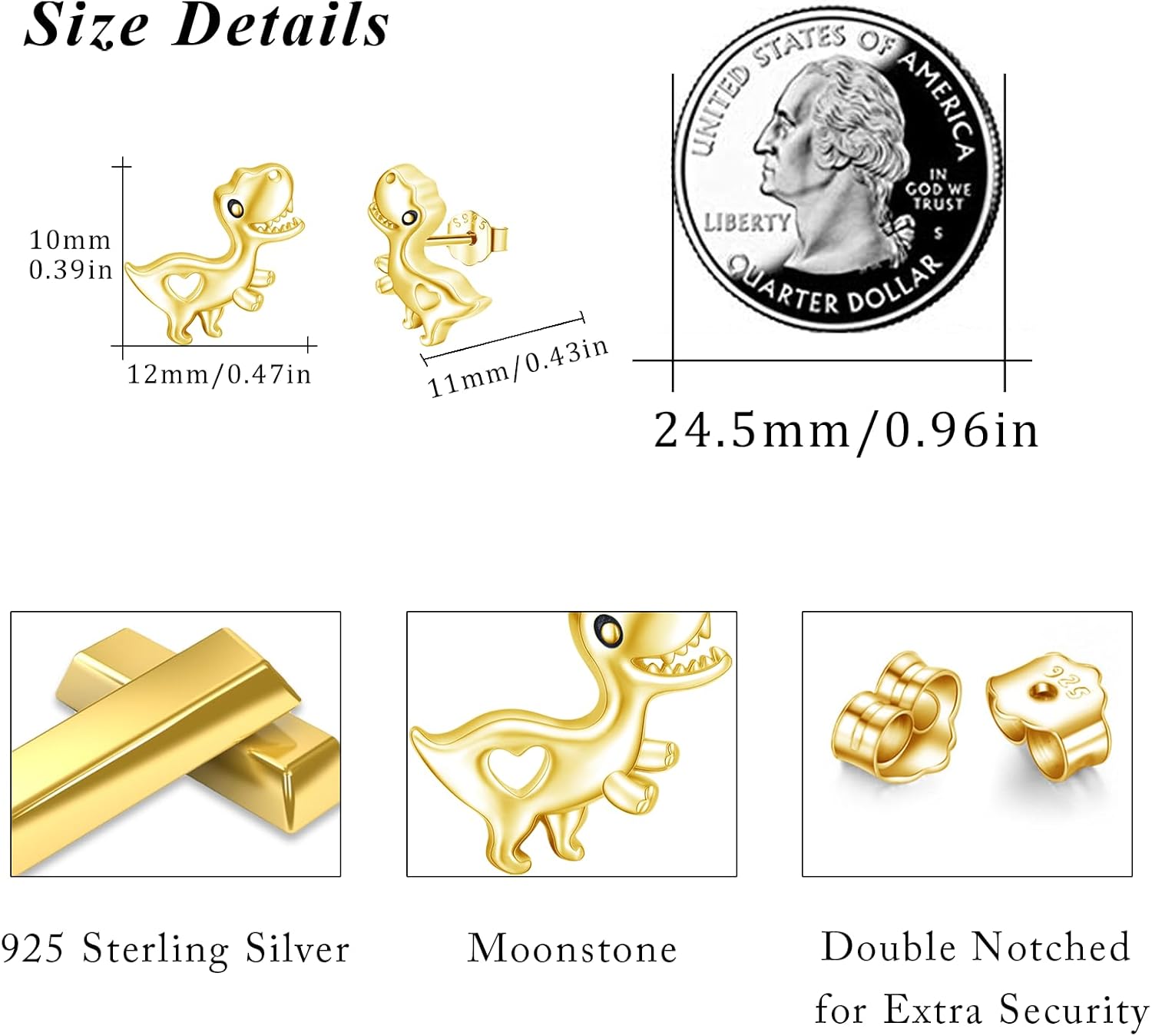 Sterling Silver Dinosaur/Turtle/Sheep/Dragonfly/Panda/Bunny/Mushroom/Cat/Spider Stud Earrings Animal Earring Hypoallergenic Jewelry Gifts for Women Sister Daughter