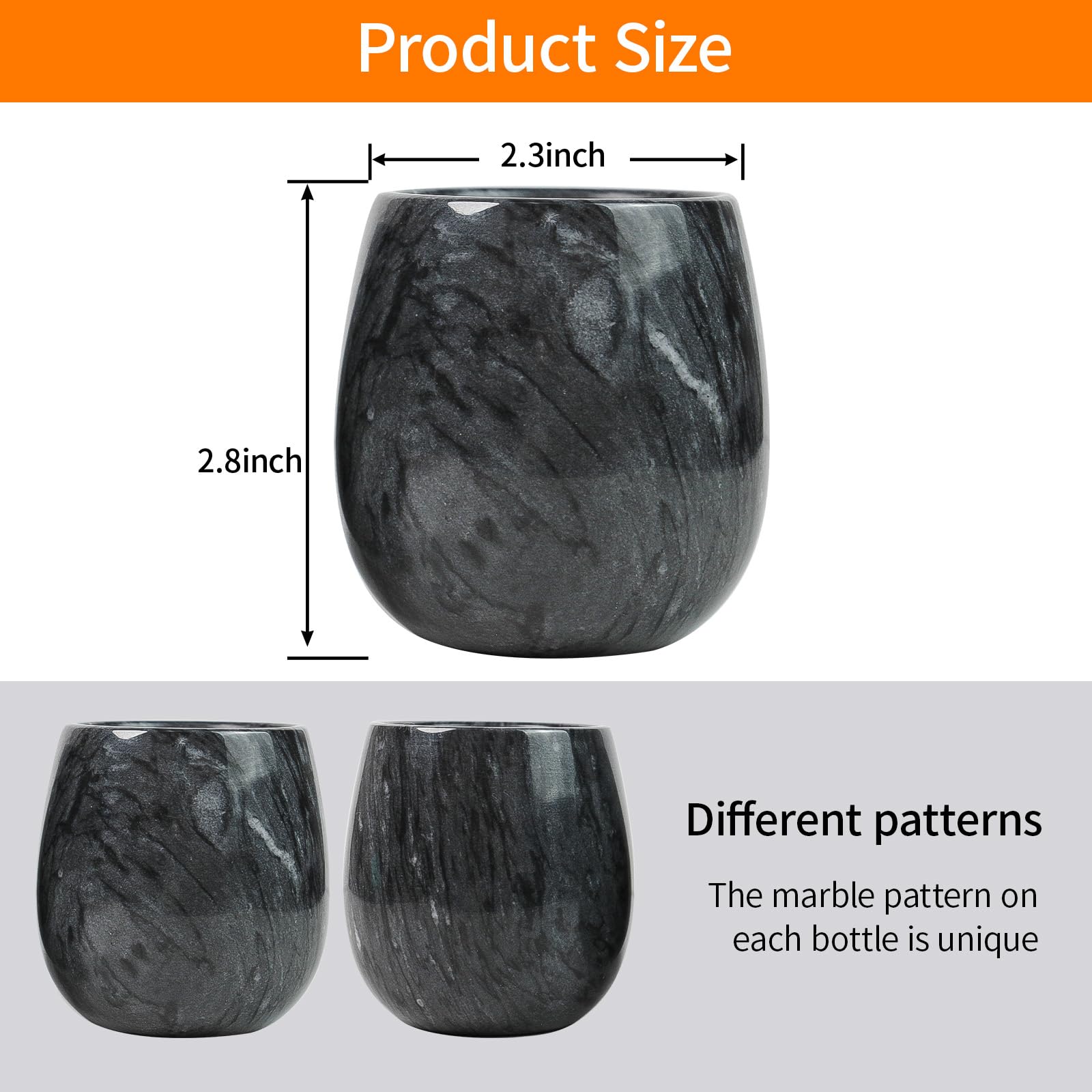 Marble Qtip Holder - Modern Dispenser for Bathroom Organization - Q Tip Canister Accessories Cute Jar for Q-tip, Cotton Swabs, Toothpicks, Cotton Balls, Floss Sticks, Sea Salt