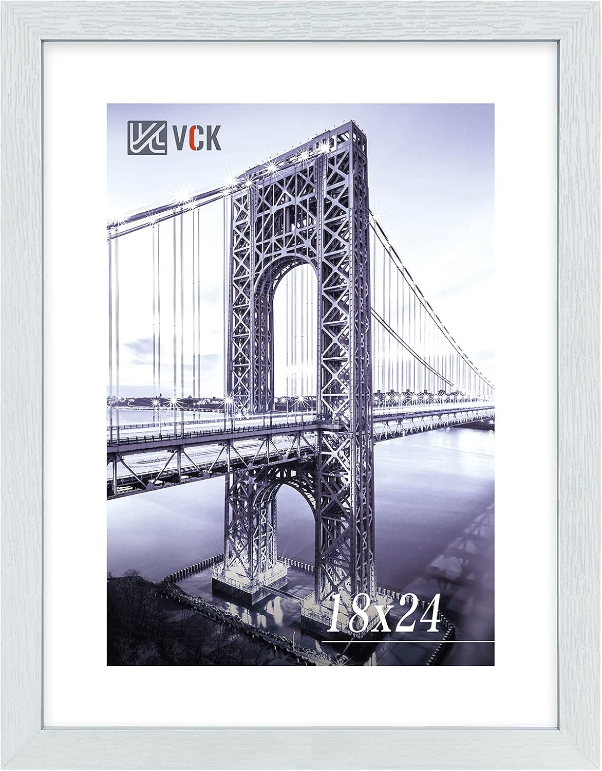VCK 24x36 Poster Frames 2 Pack, Black Solid Wood Picture Frame, Textured Exclusive Wall Gallery Frame