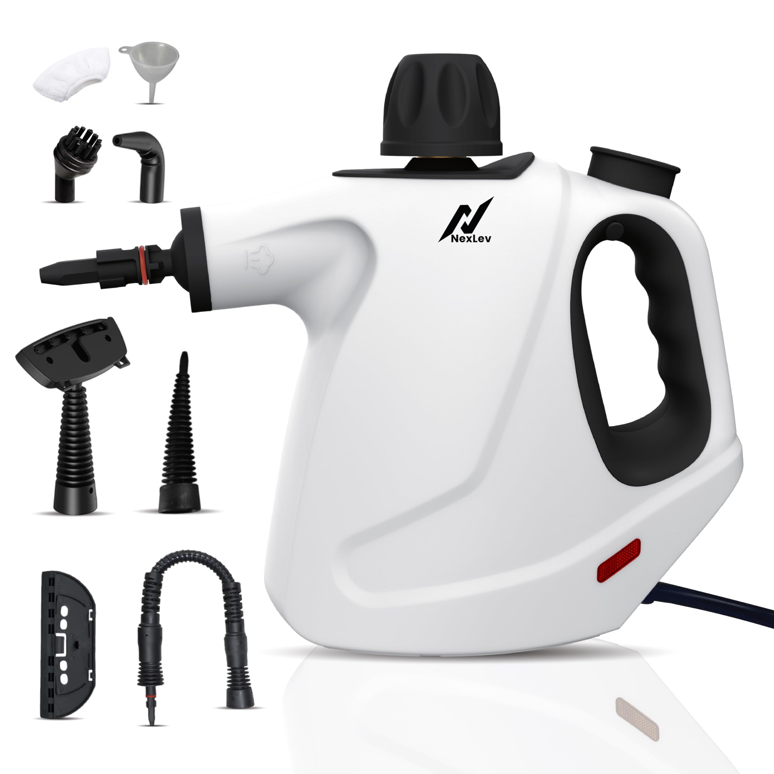 NexLev Steam Cleaner | For Complete Home Kitchen Bathroom Window Car & Office Cleaning | 9 Accessories | 450 ML | Window Pane Sink Grime Chimney Grease Water Stain Cleaner| 4 Meter Cord | 1050W |SC-05