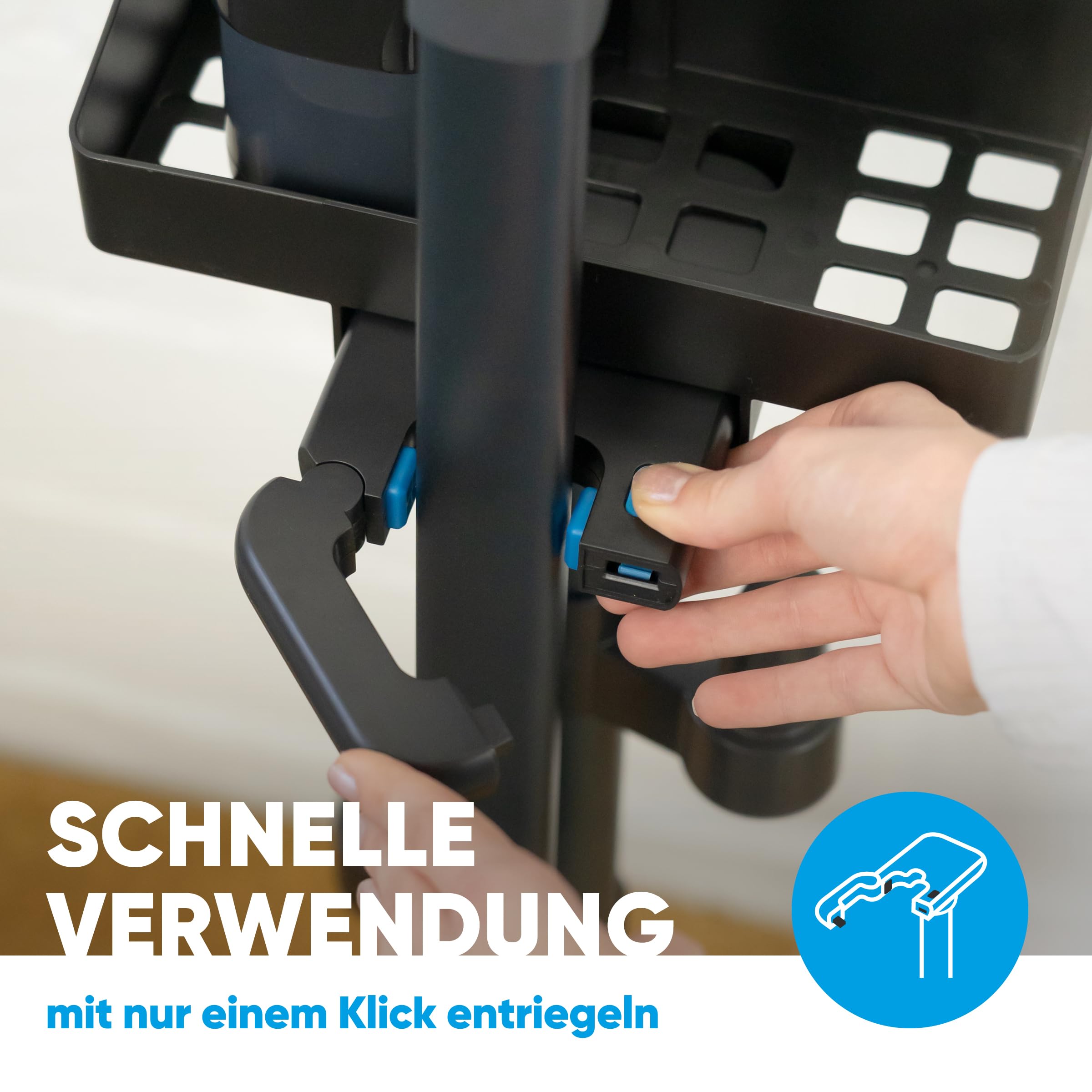hoogo orga-nicer ST007 | Universal-Stand Halterung für Akku-Staubsauger mit Saugrohren von 32-46 mm Ø | Einfache Montage ohne Bohren | Ständer Bodenständer Akku-Stielsauger Zubehör