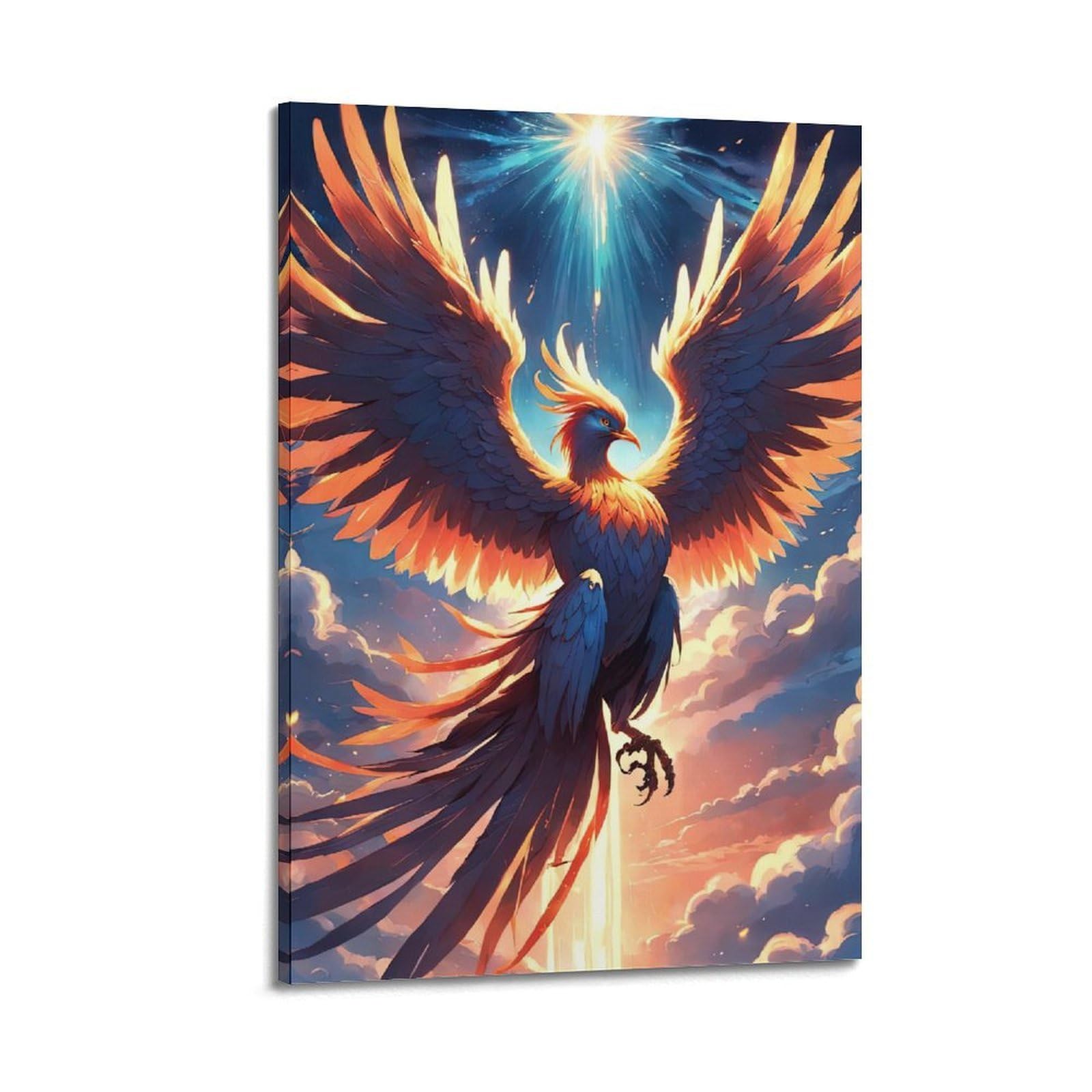 WPHSFX Fantasy Posters Celestial Phoenix Poster Decorative Painting Canvas Wall Posters And Art Picture Print Modern Family Bedroom Decor Posters 24x36inch(60x90cm)