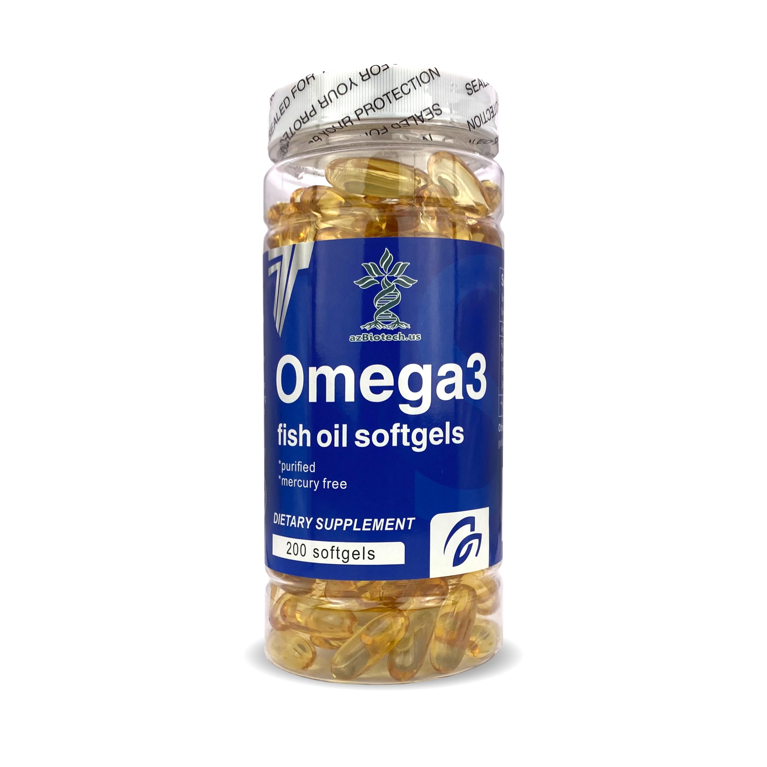 Fish Oil 1000 mg Softgels, 300 mg Omega 3 Supplements, 200 Softgels, 100 Days Supply