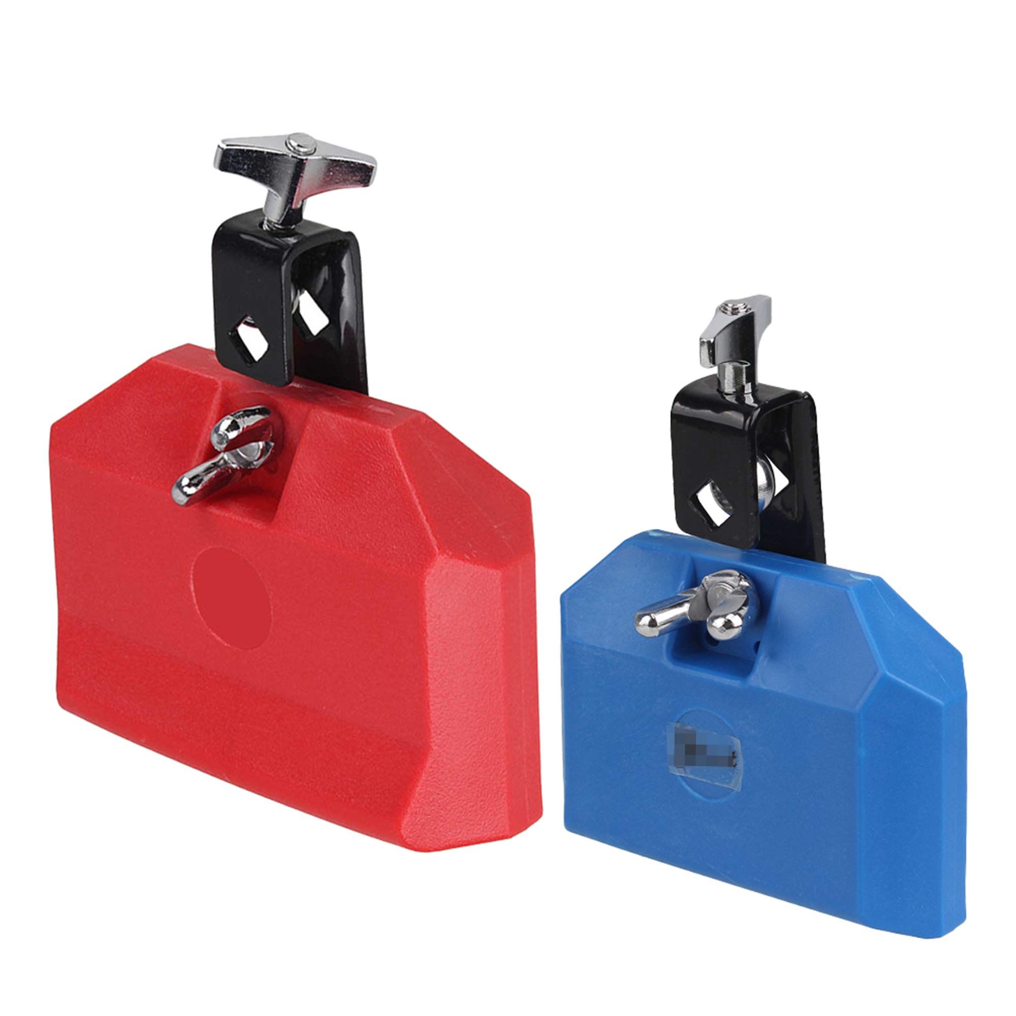 Yibuy Juego de 2 instrumentos de percusión de plástico ecológico azul y rojo