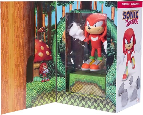 Miniatura 6 de Sonic the Hedgehog Figura de acción Knuckles de 6 pulgadas con expresiones faciales personalizables y base de visualización holográfica. A partir de