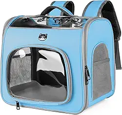 Mochila De Transporte Pet Passeio Viagem Cores Bolsa Visão Panorâmica Astronauta Cães Gatos (Azul)
