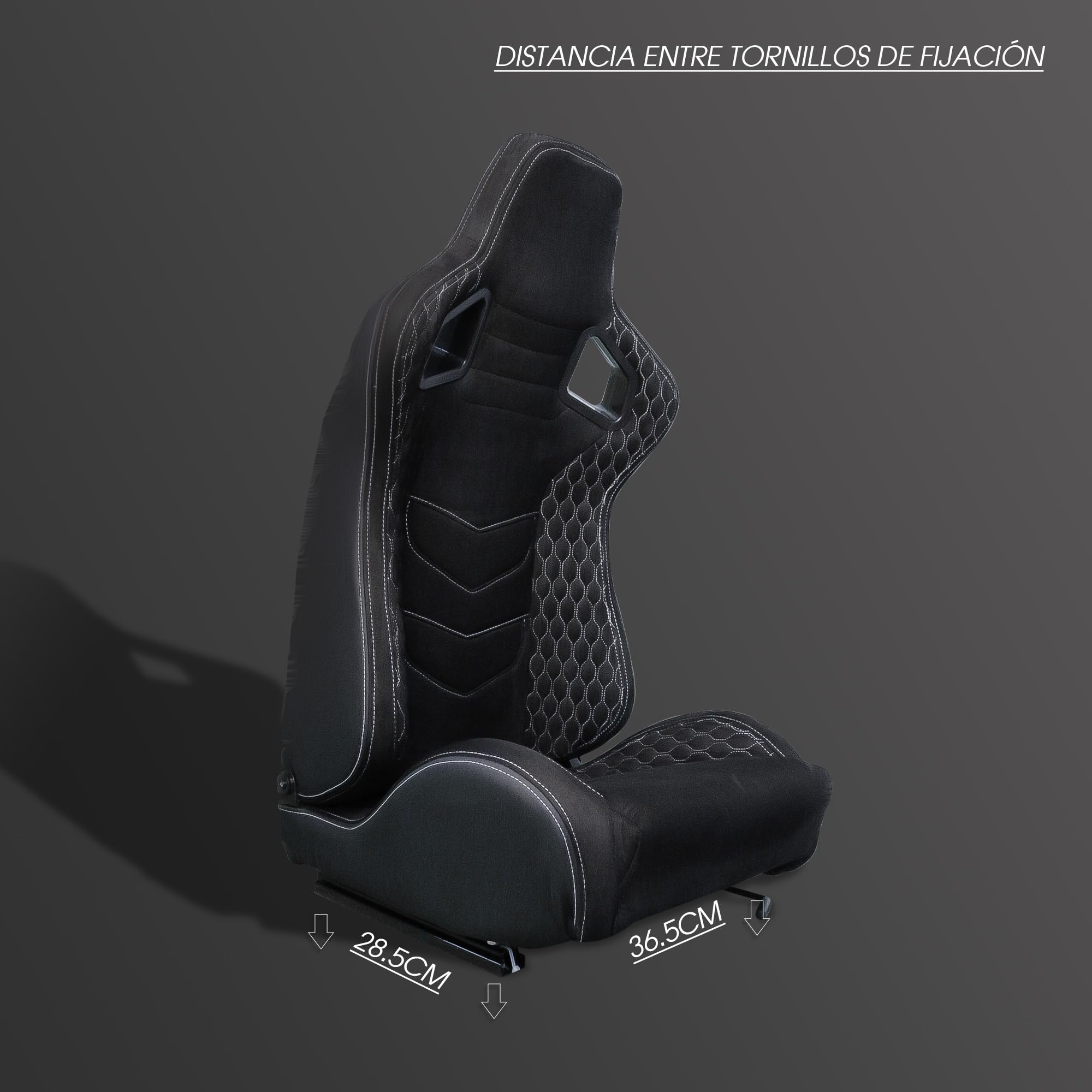 MODAUTO Asiento Deportivo Coche,Semibaquet Ajustable,Adaptable para Coches,Ríeles Incluidos,Conductor y Pasajero,para Coche y Simulador de Conducción (N785, Piloto)