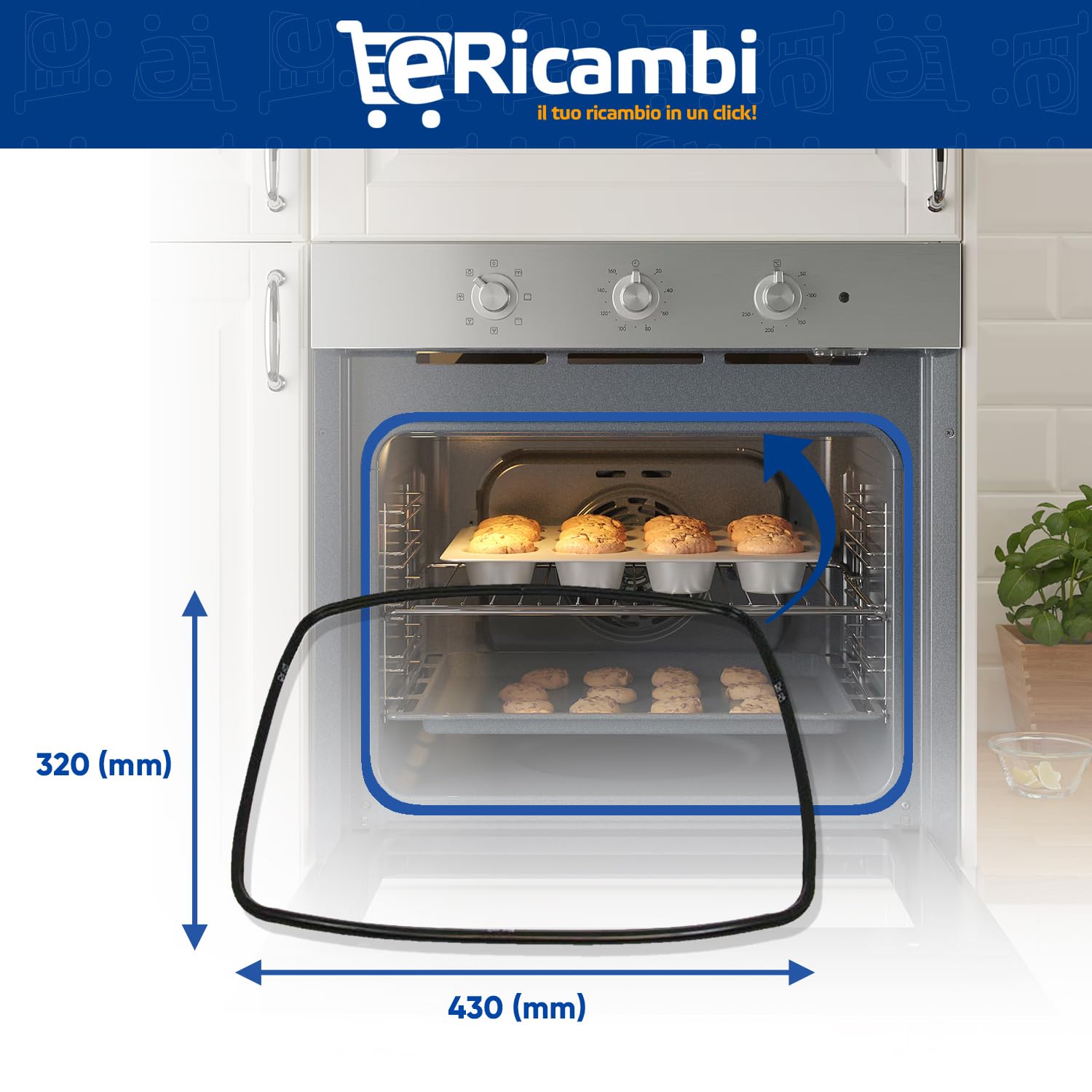 Guarnizione Originale Per Forno Bauknecht E Whirlpool, Codice 481246668911, Con 6 Ganci