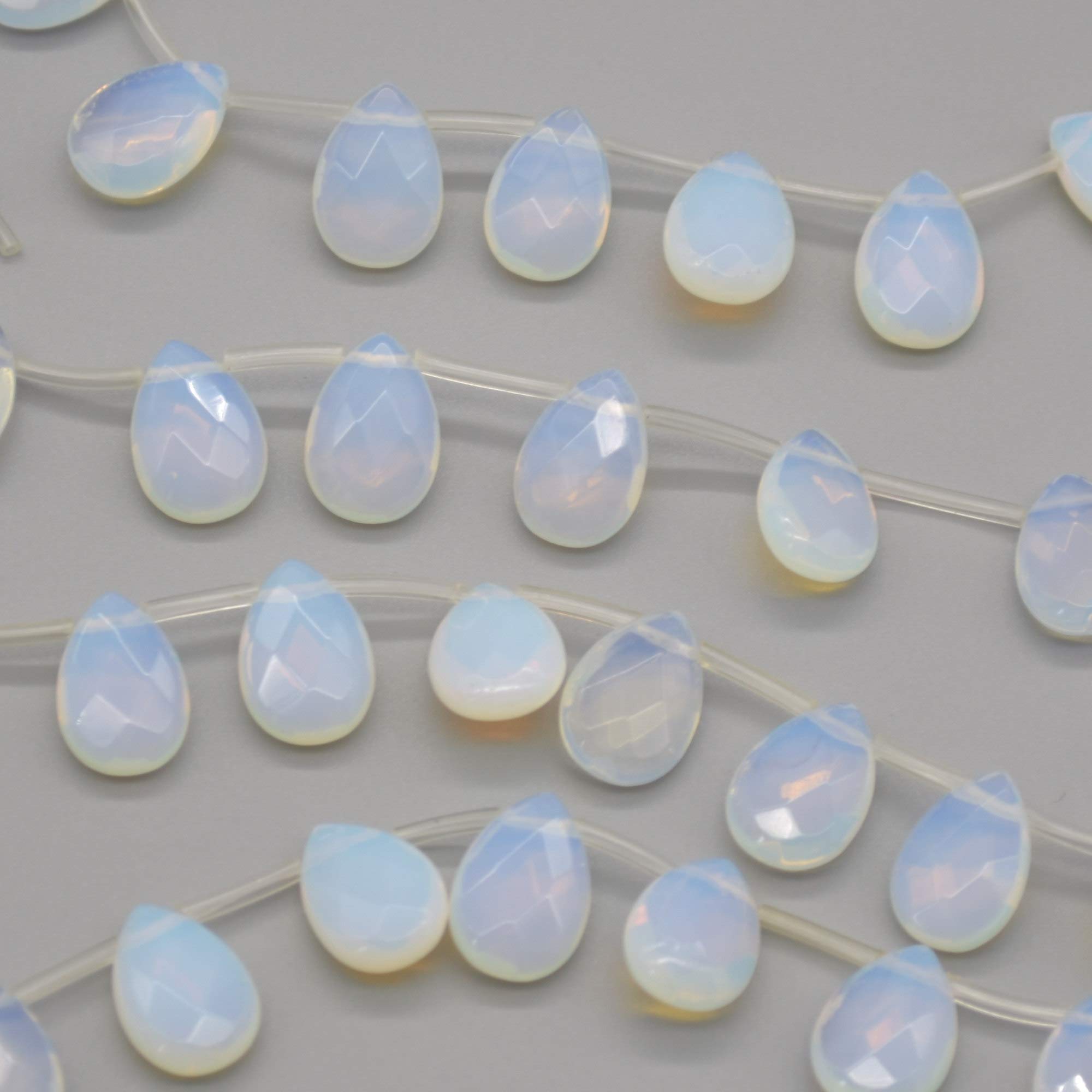 Oriental Direct 10 Opalite Moonstone Faceted Teardrop Beads 18 X 13Mm