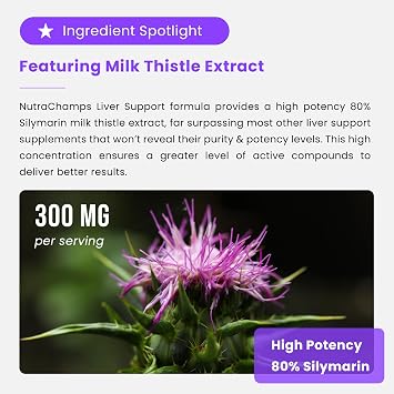 Liver Support Supplement with Milk Thistle Extract (80% Silymarin), Dandelion, Artichoke, Choline, Turmeric & Beet Root 27-in-1 Liver Health Formula, 60 Vegan Capsules